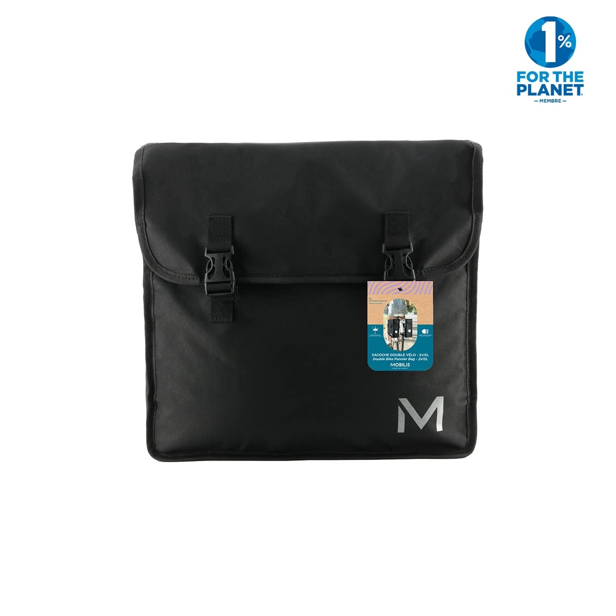 Mobilis Bike Gepäckträgertasche doppelt 2x15L wasserabweisend schwarz