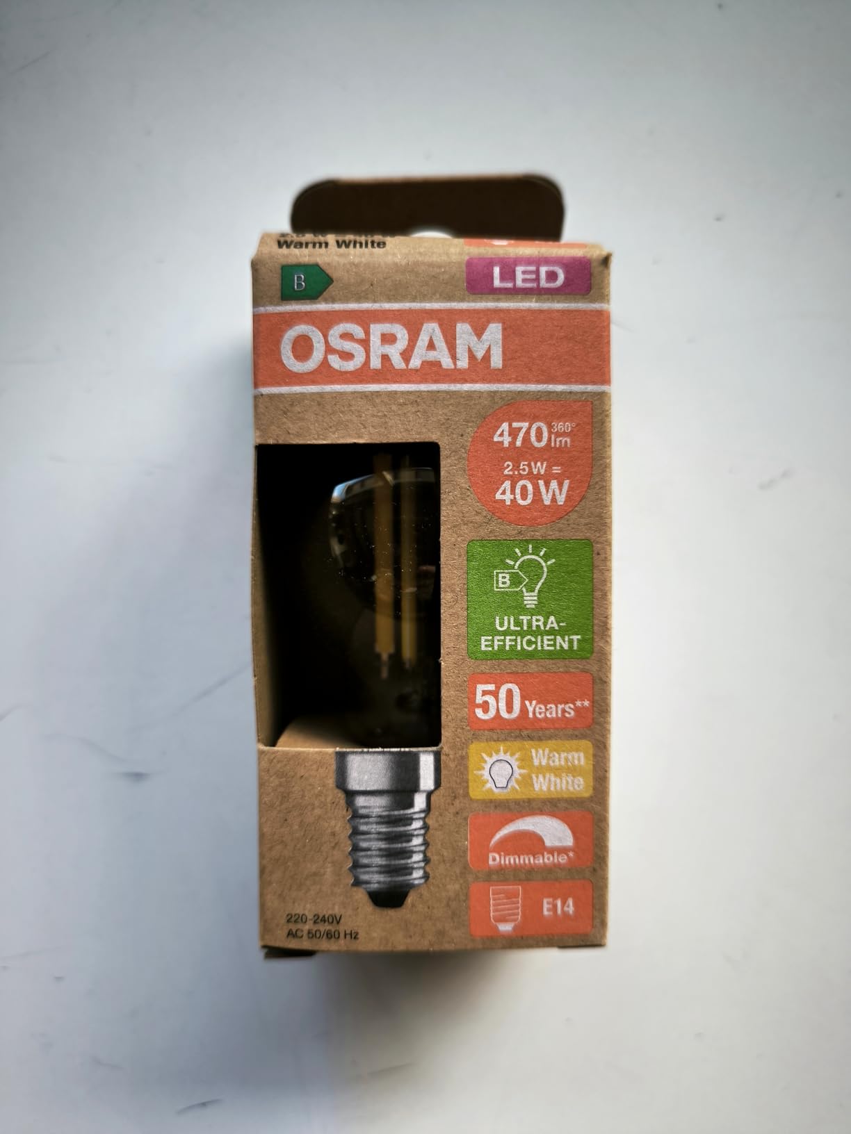 ams OSRAM Classic P 40 LED Tropfen E14 klar dimmbar
