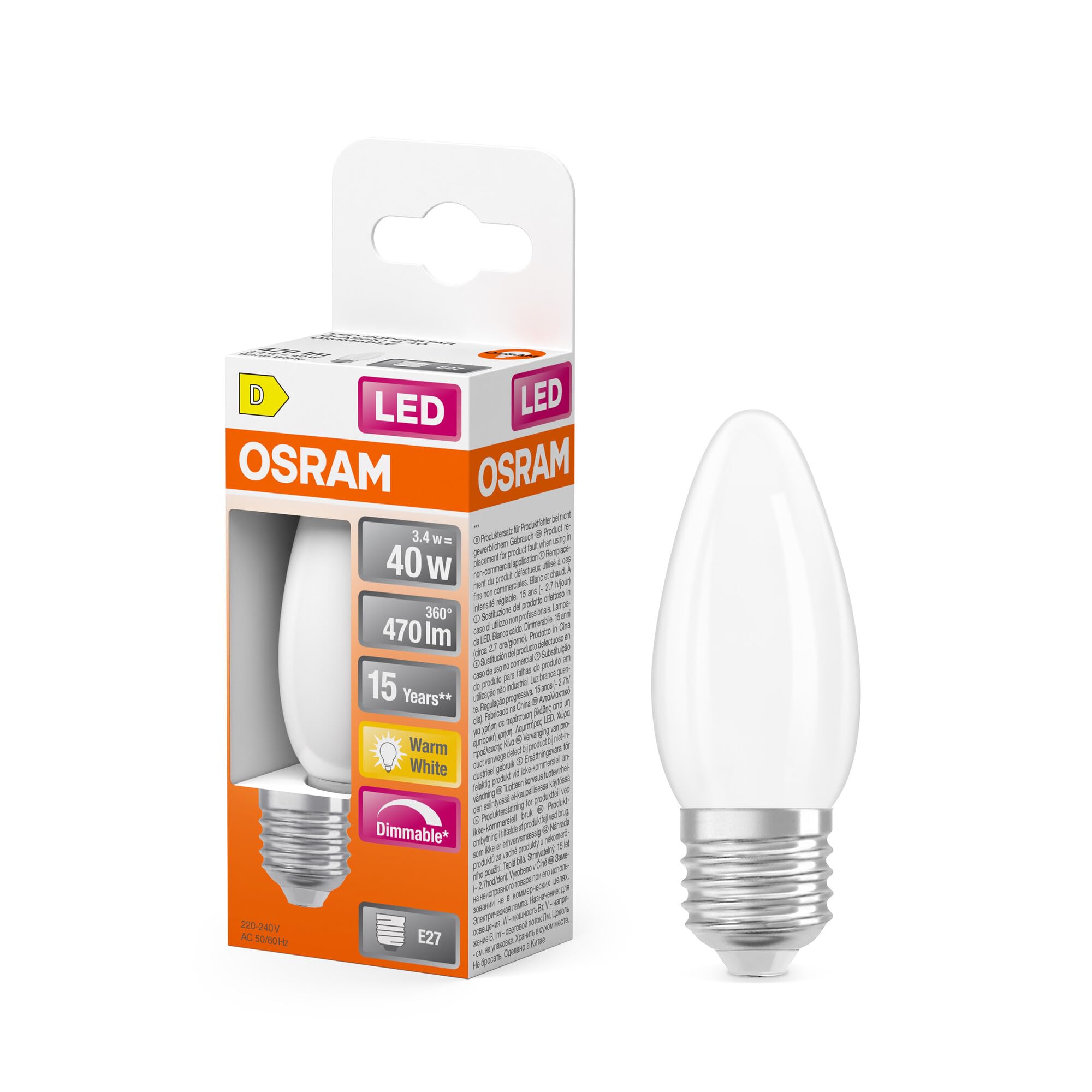 OSRAM Superstar Classic P25 Filament LED Tropfen E27 25W