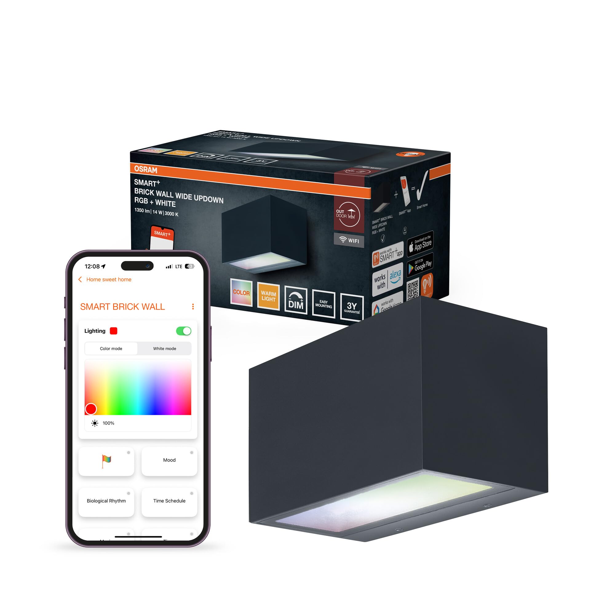 ams OSRAM SMART+ Beam Wandleuchte RGB TW Matter 8W