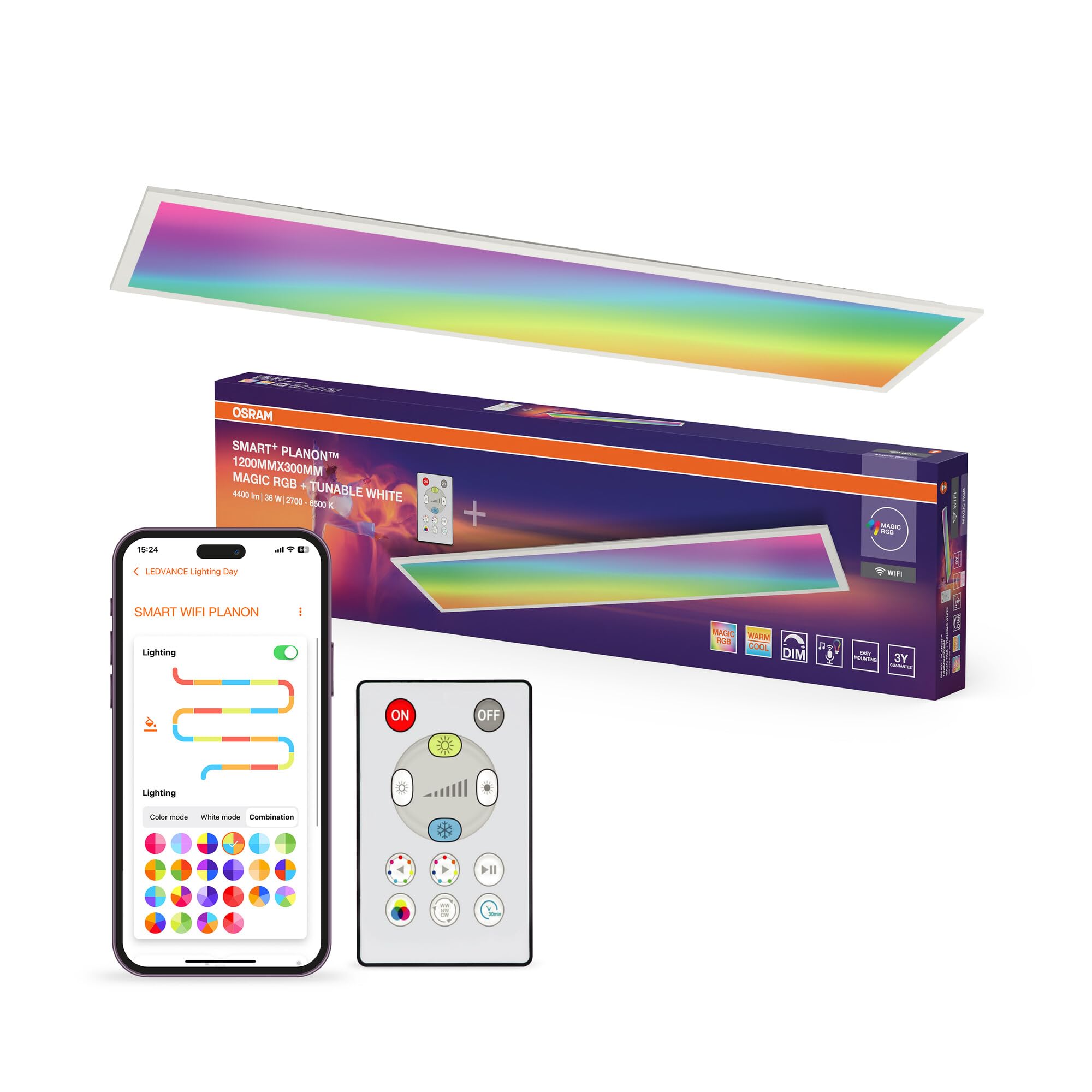 ams OSRAM SMART+ WiFi Magic Panelleuchte 120x30cm 36W