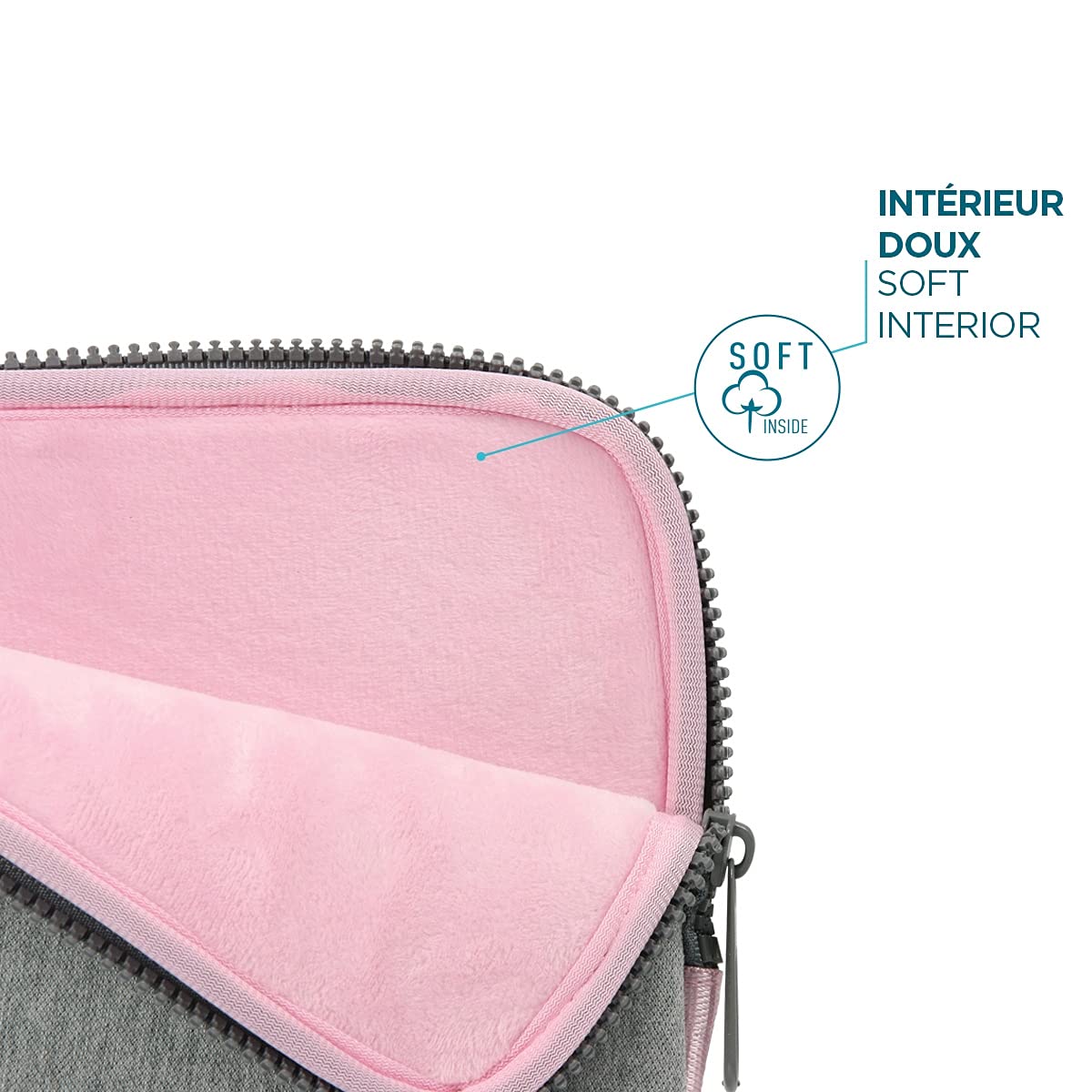 Mobilis Laptop Sleeve 14 Zoll Memory-Foam grau rosa