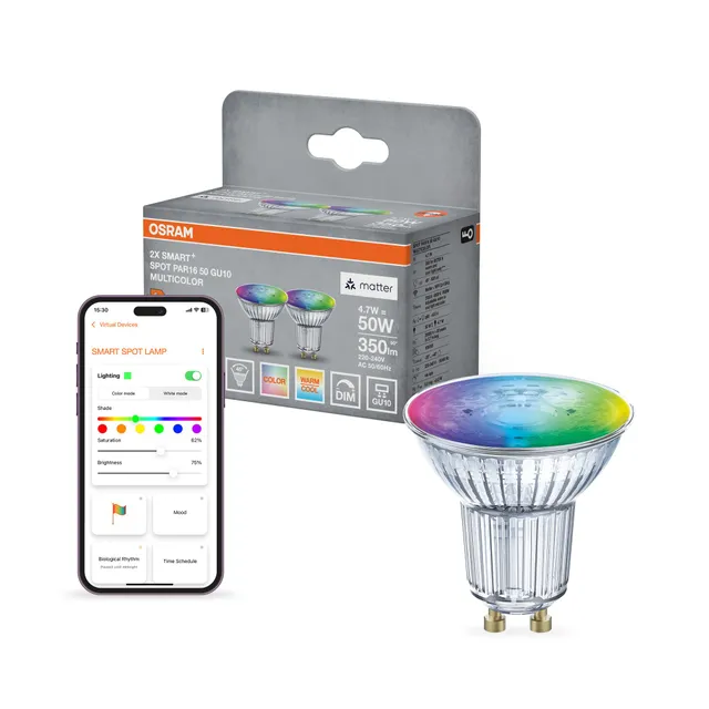 ams OSRAM SMART+ PAR15 GU10 RGB Lampe weiß 2er-Pack