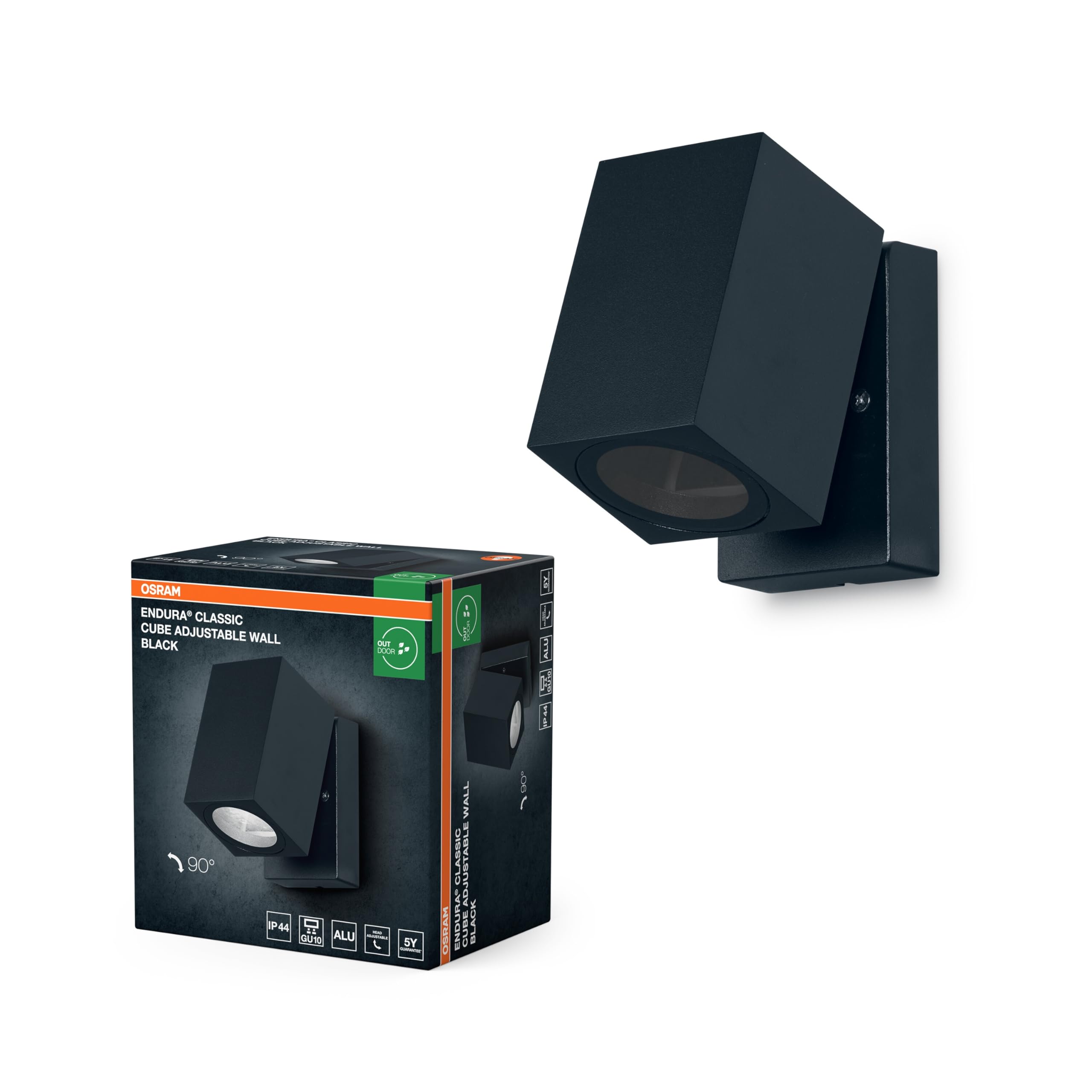 ams OSRAM ENDURA Classic Cube Außen-Wandleuchte GU10 schwarz
