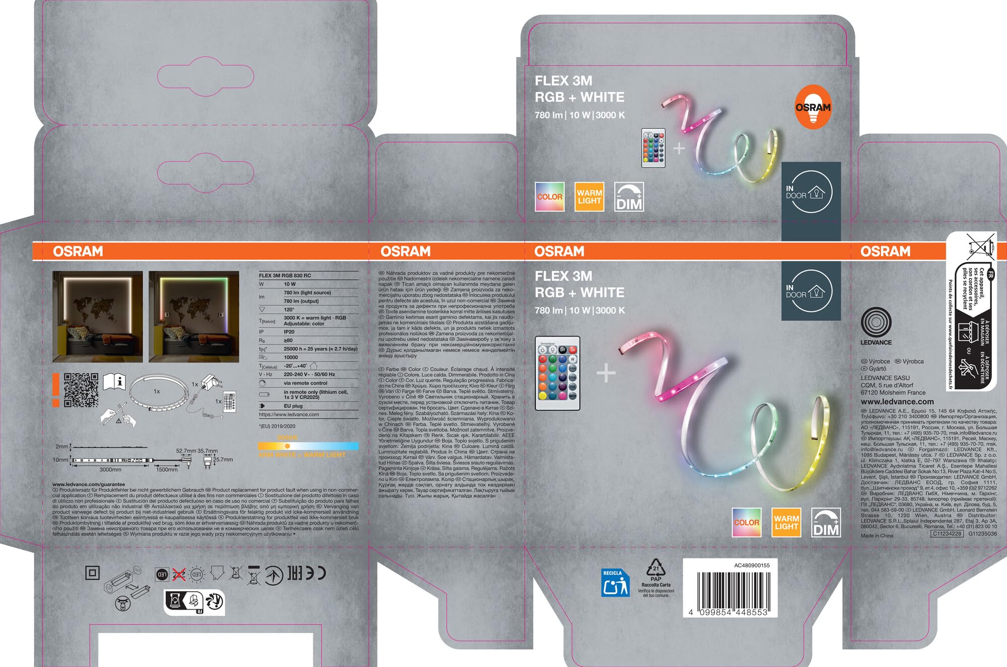 OSRAM SMART+ FLEX LED-Streifen 3m RC 600lm TV