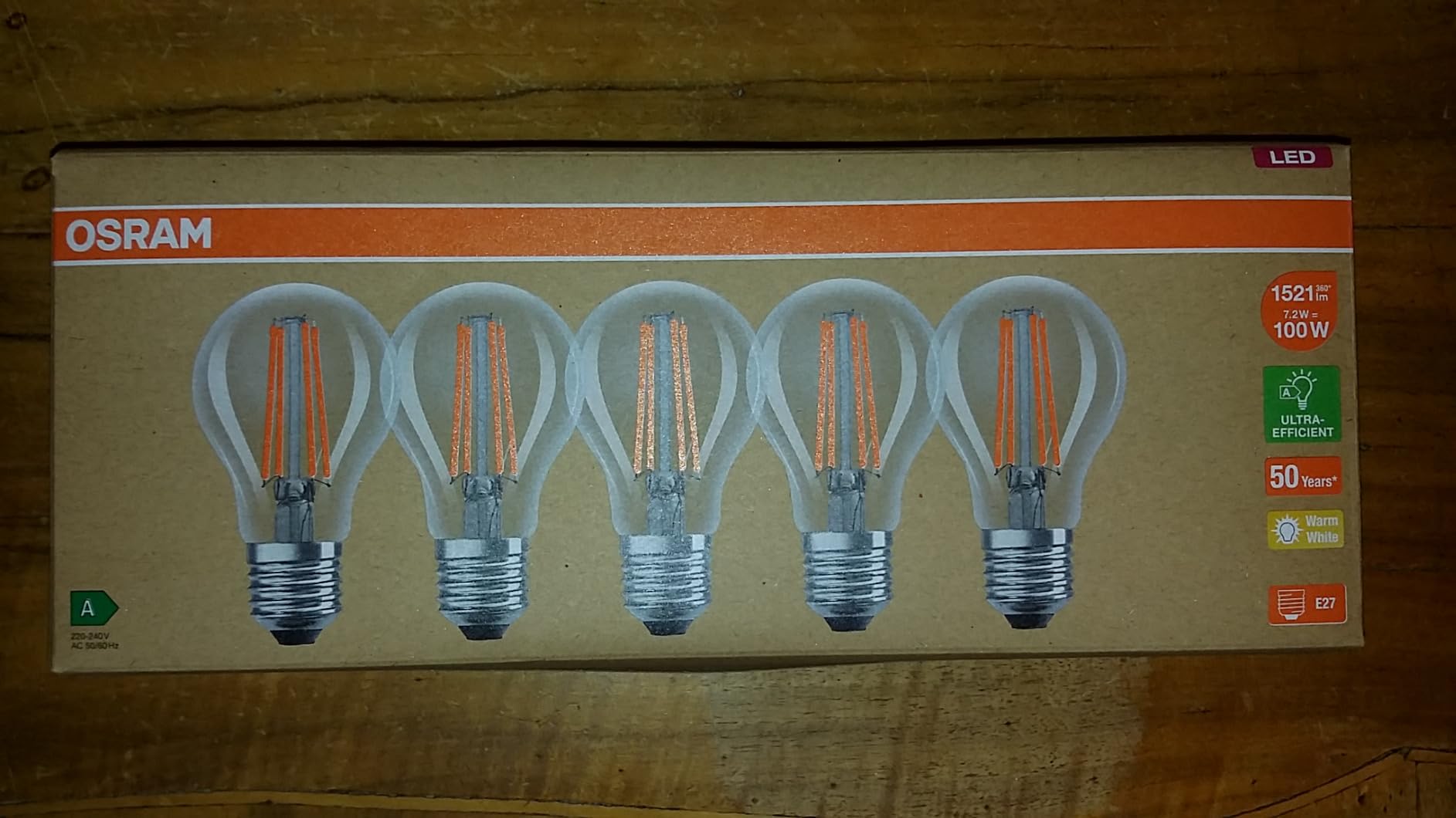 OSRAM SMART+ Filament LED-Birne E27 100W 5er-Pack warmweiß