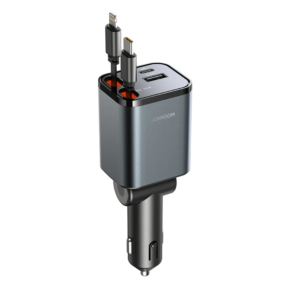 JOYROOM CCL05 Autoladegerät 69W 4in1 Dunkelgrau Kabel