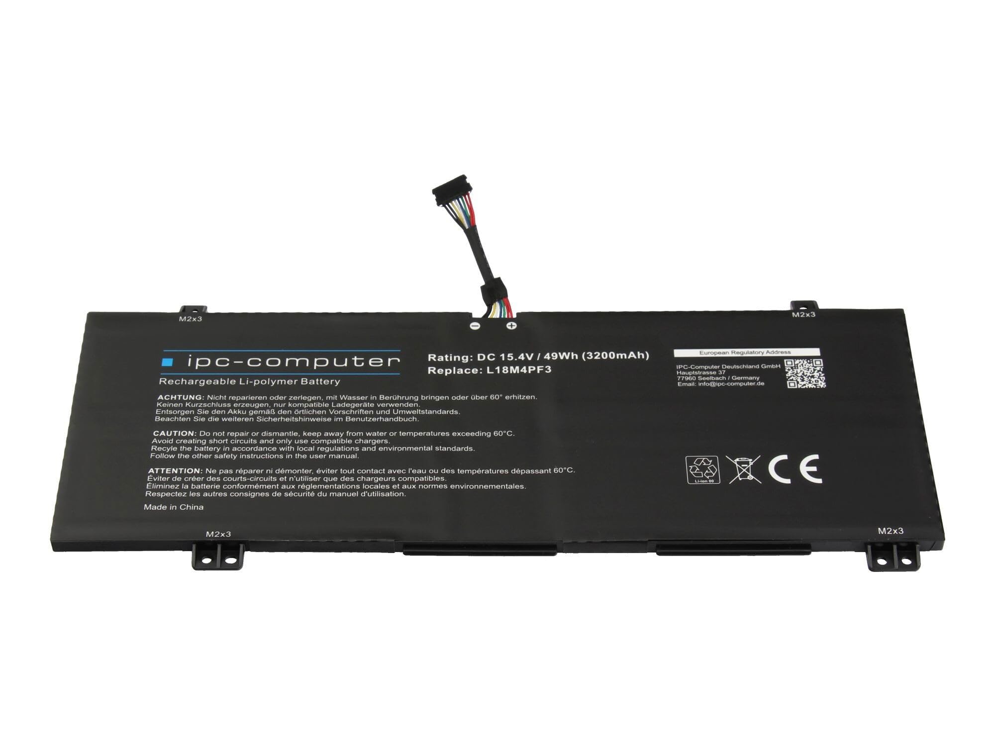 IPC-Computer Akkus L18M4PF3 Laptop Akku 49Wh schwarz
