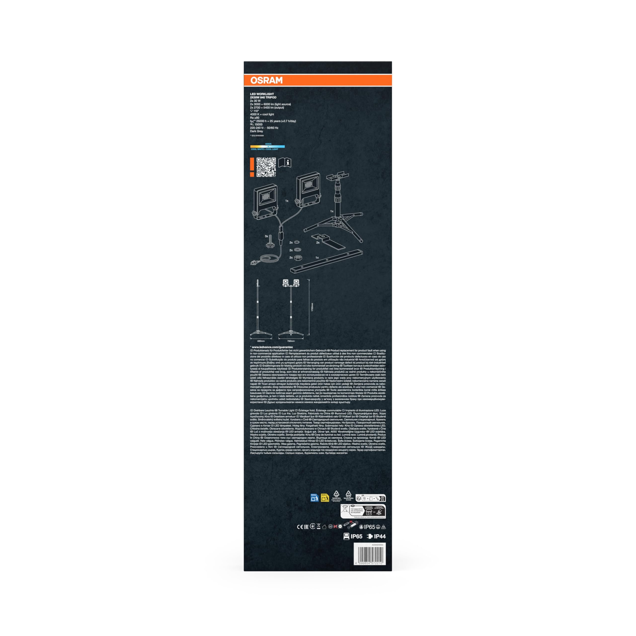 ams OSRAM SMART+ Tripod 2x30W Arbeitsleuchte 5400lm kaltweiß