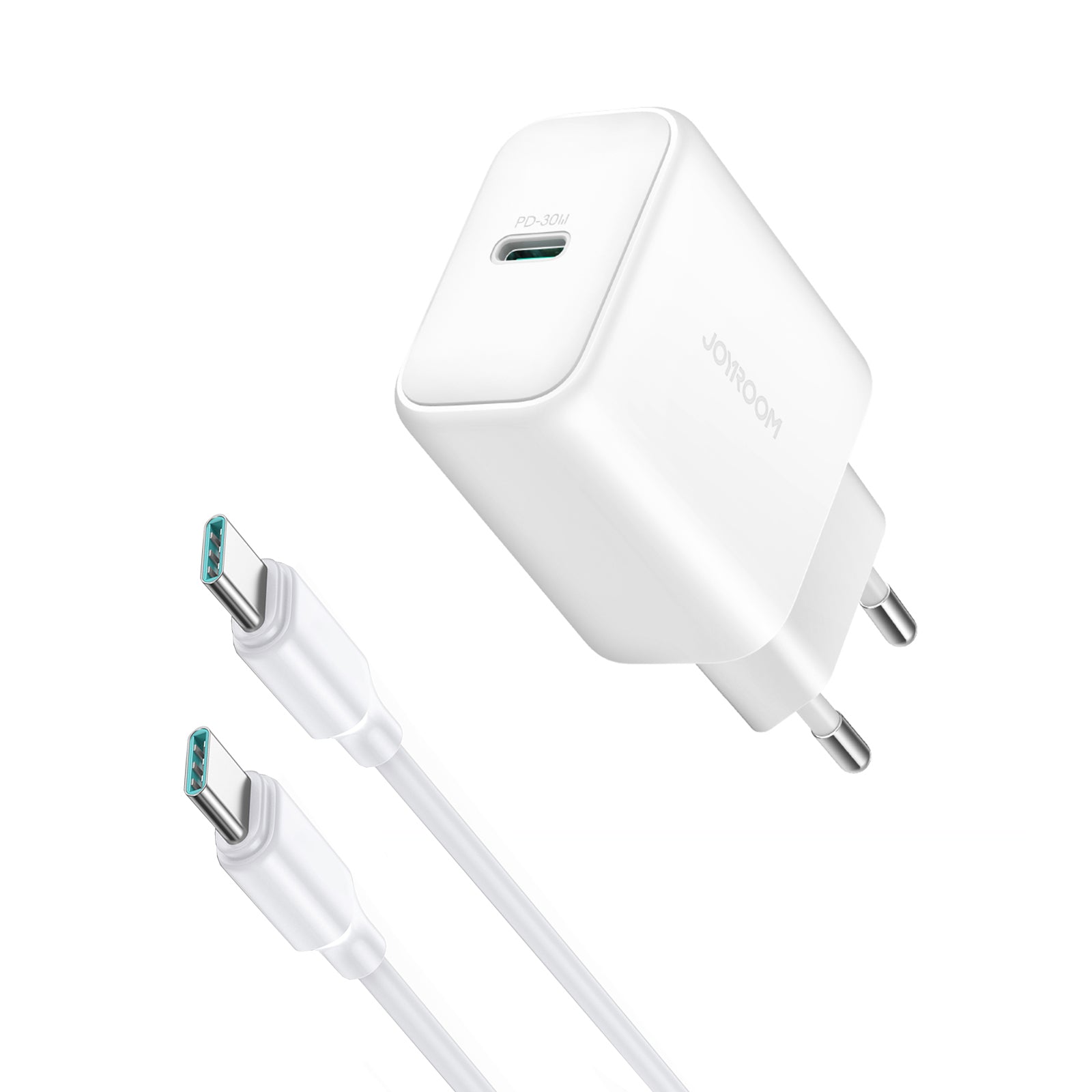 JOYROOM JR-TCF24 30W USB-C Ladegeraet PD mit Kabel Weiss EU
