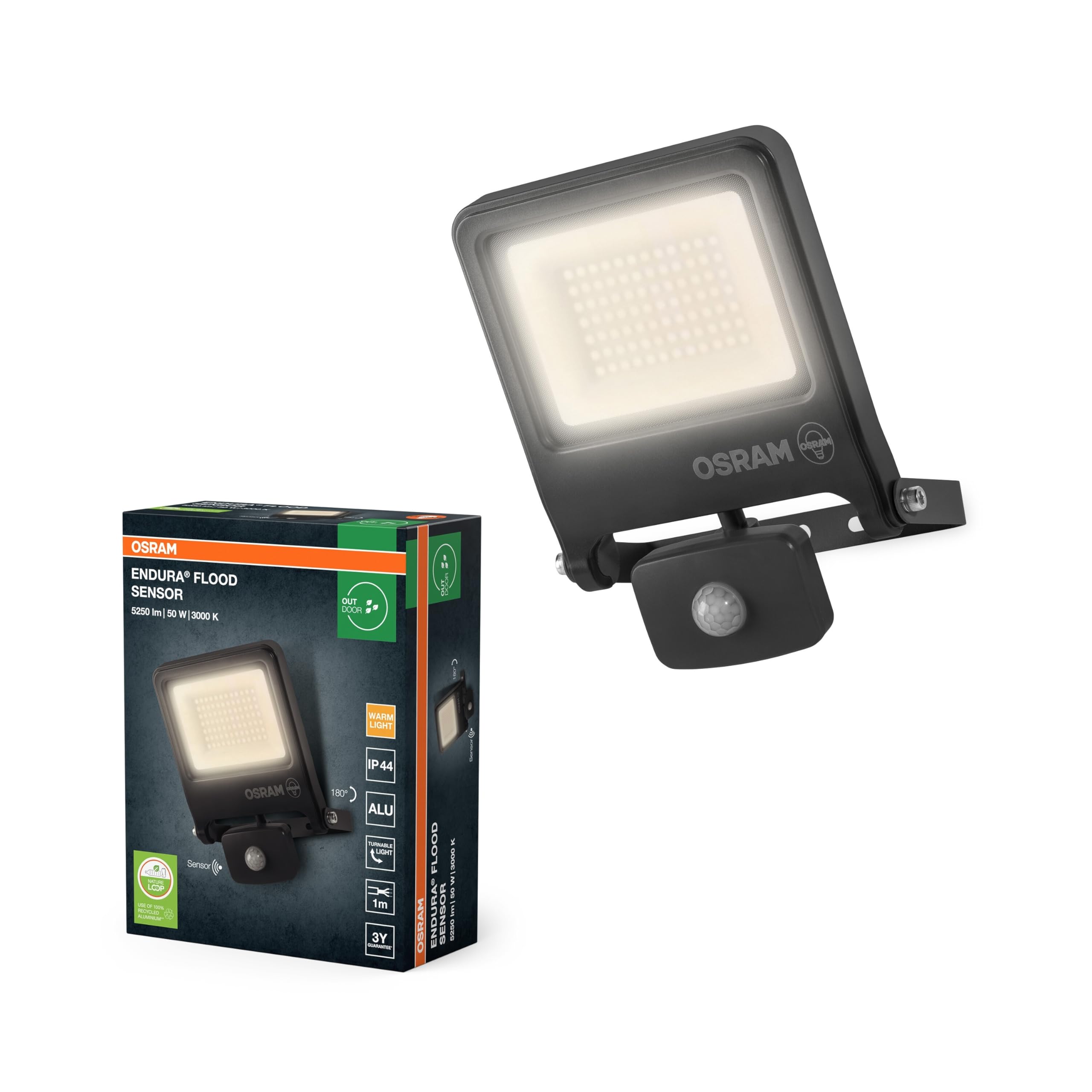 ams OSRAM SMART+ Endura Flood LED-Fluter 50W 3000K Sensor