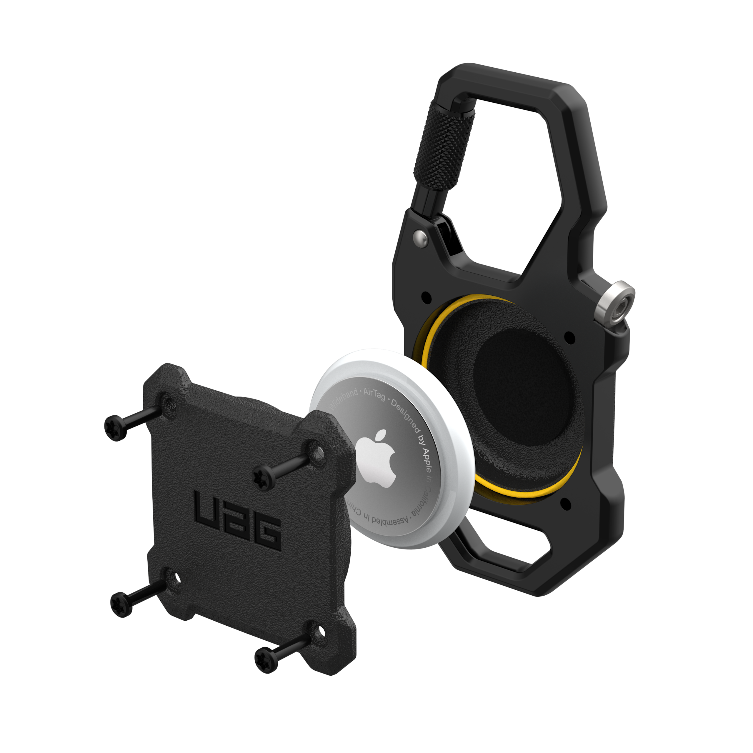 UAG Monarch AirTag Hülle schwarz mit Karabiner robust