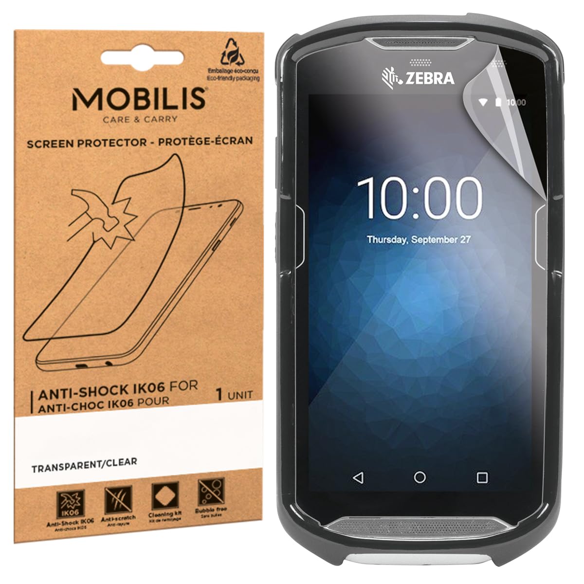 Mobilis Displayschutzfolie Zebra TC51 TC52 TC56 TC57 klar