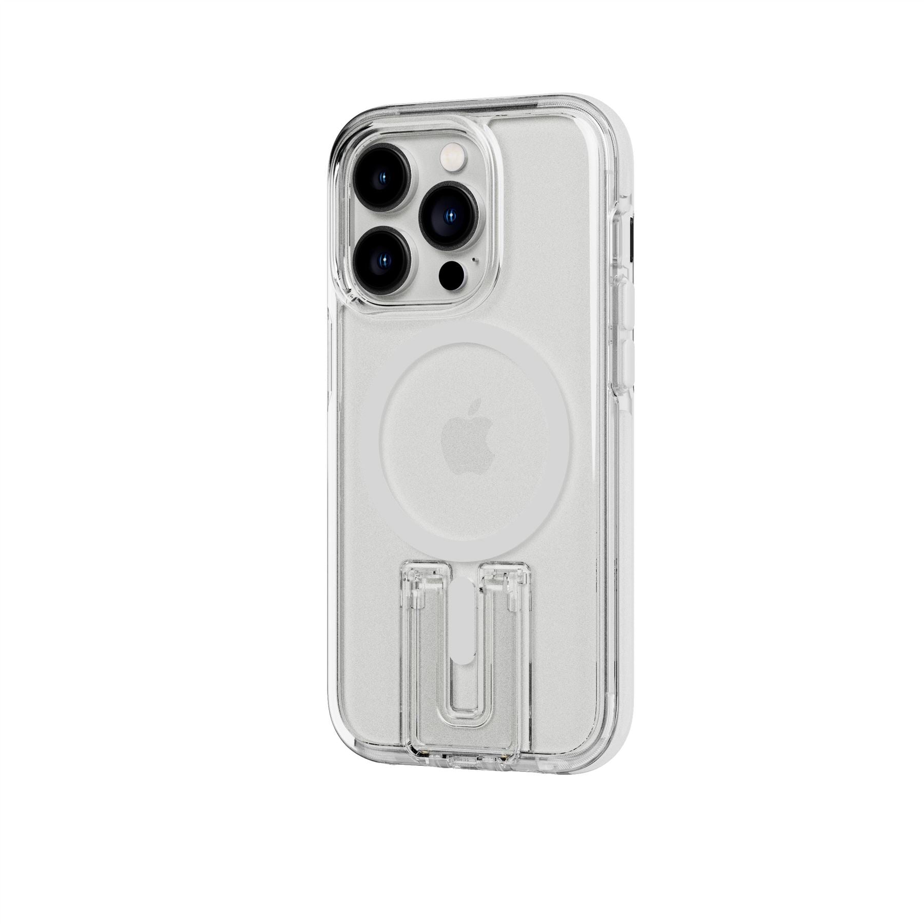 Tech21 EvoCrystal Kick iPhone 14 Pro Hülle MagSafe Weiß Ständer