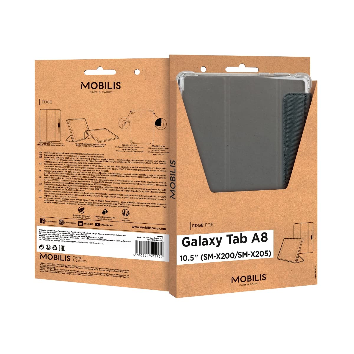 Mobilis R SERIES Tab A8 10.5 Cover Schwarz Transparent