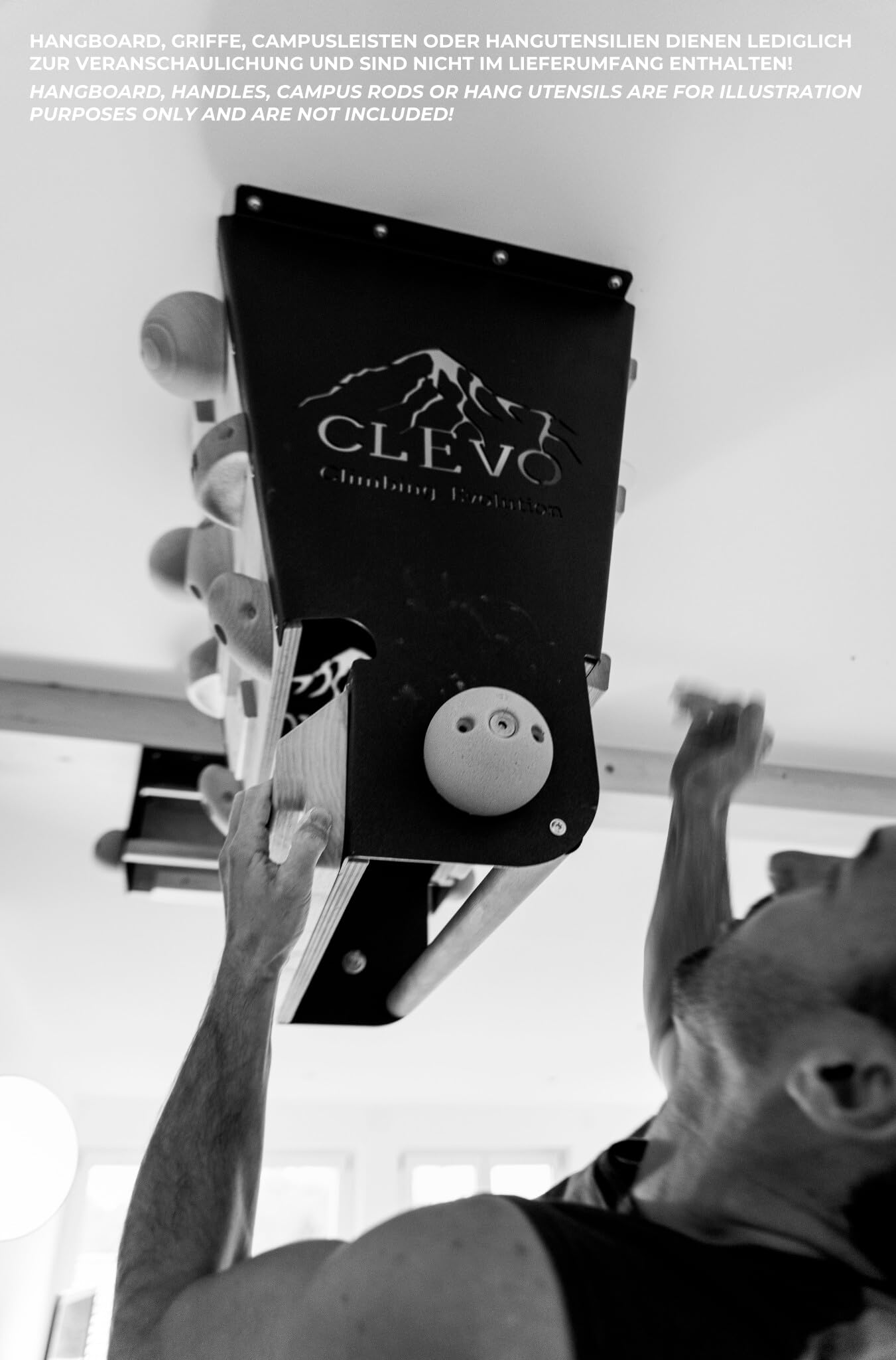 Clevo XL Klettermodul Decke 12° Campusboard Buche Stahl