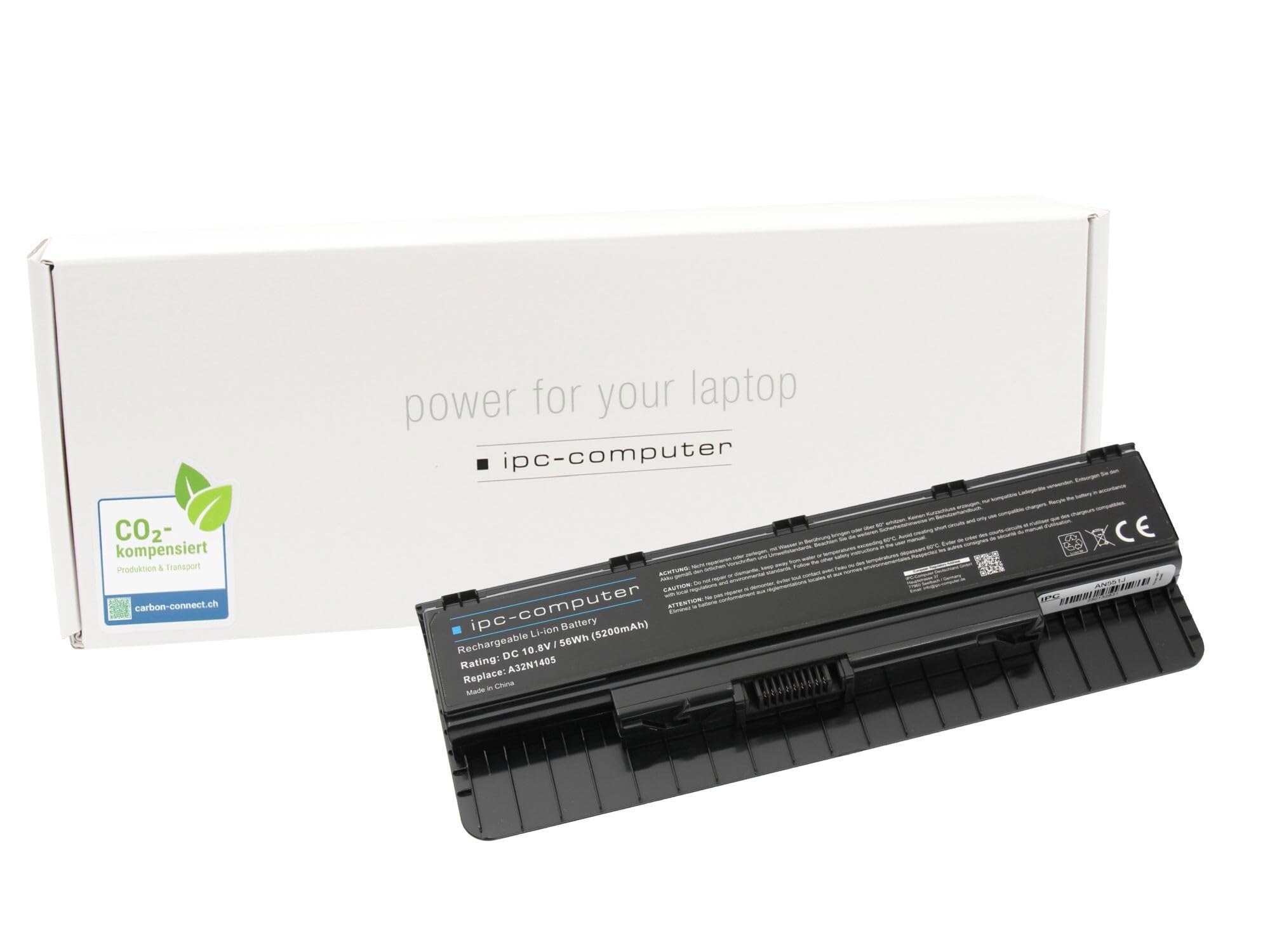 IPC-Computer Akkus A32NI405 Laptop Akku 56Wh schwarz