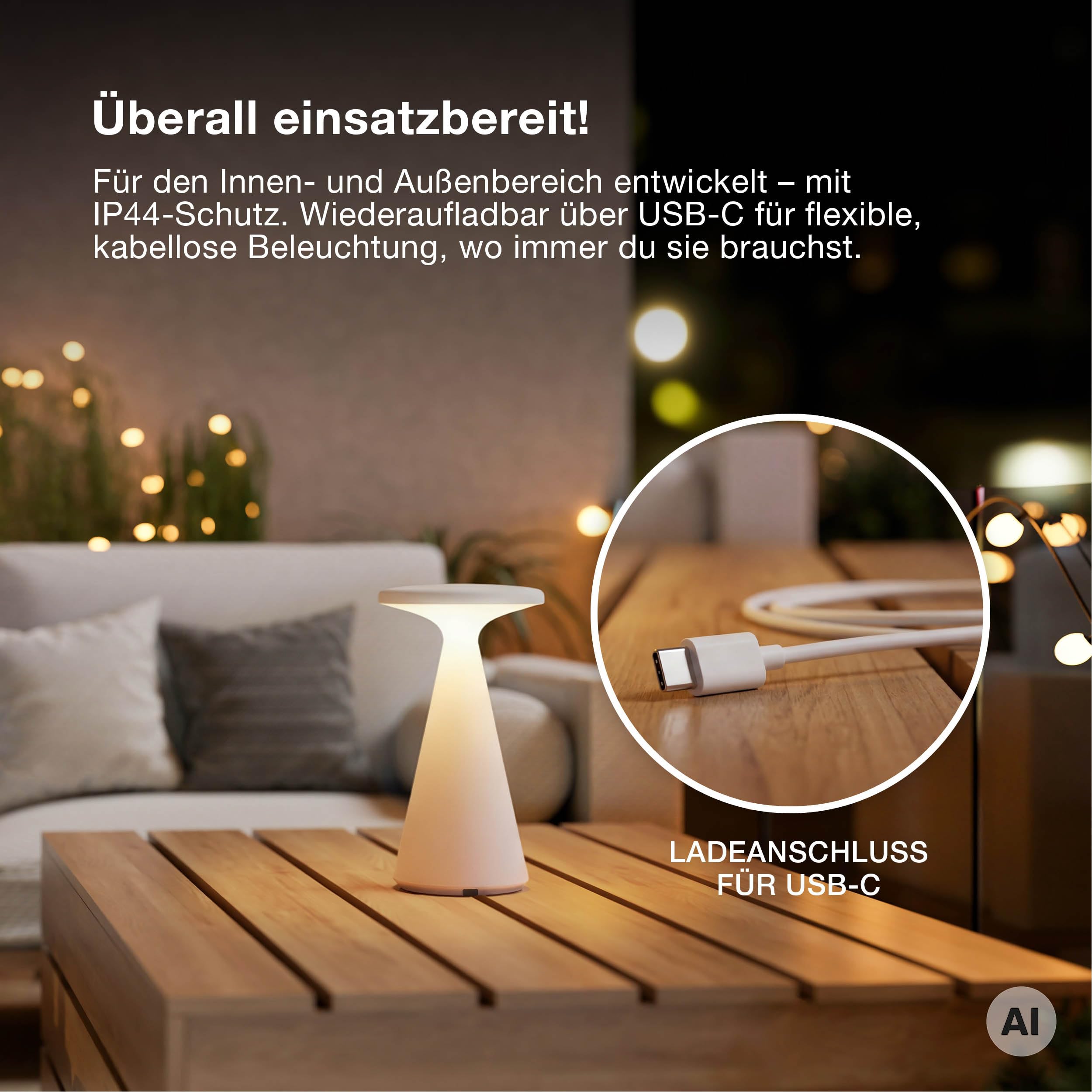 ams OSRAM SMART+ Bluetooth Tischleuchte Weiß dimmbar IP44