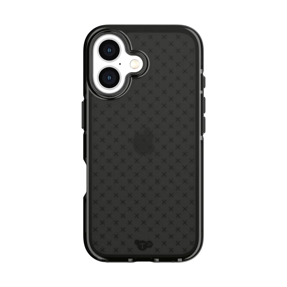 Tech21 EvoCheck iPhone 16 Handyhülle Smokey Black stoßfest