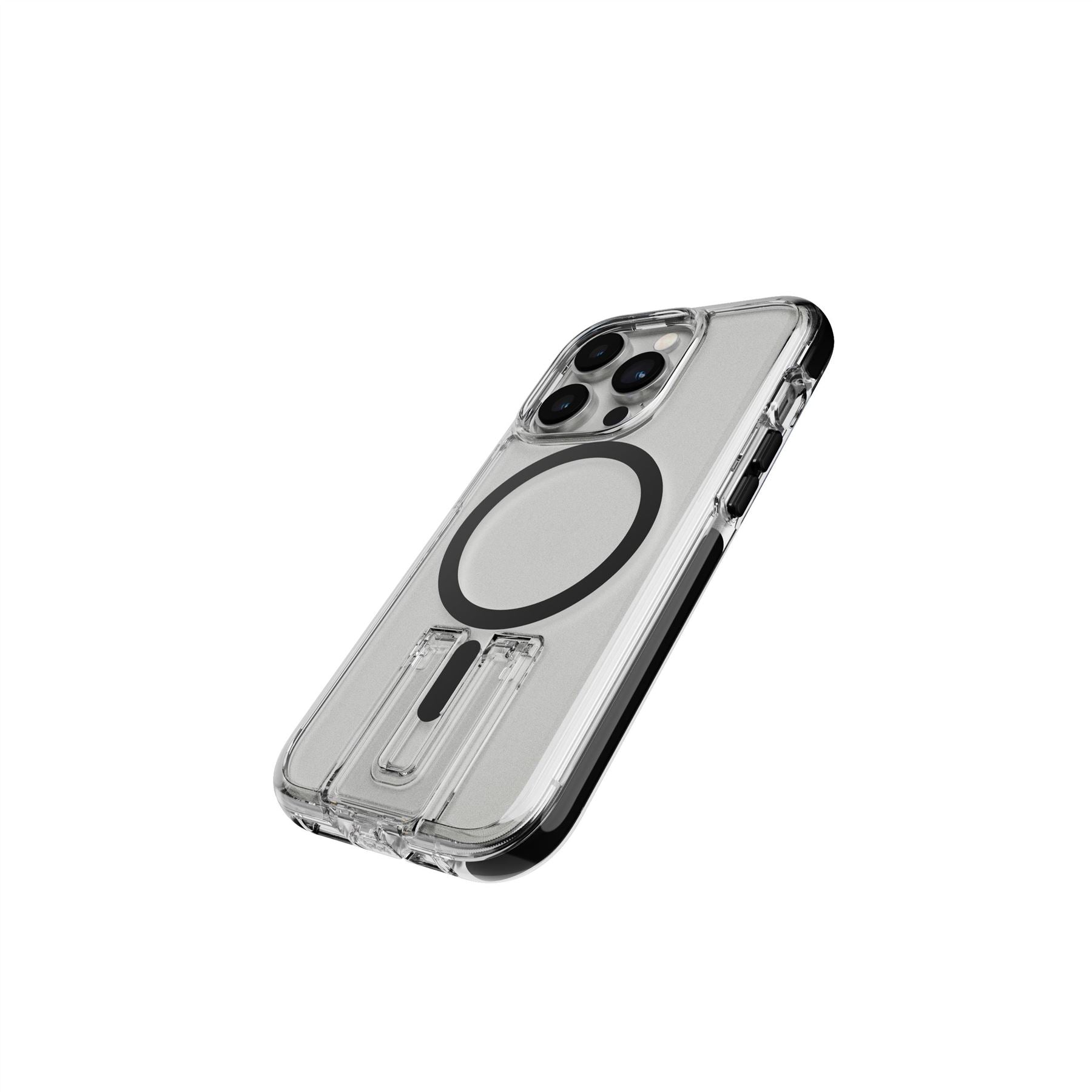 Tech21 EvoCrystal Kick iPhone 14 Pro Hülle Clear Black MagSafe