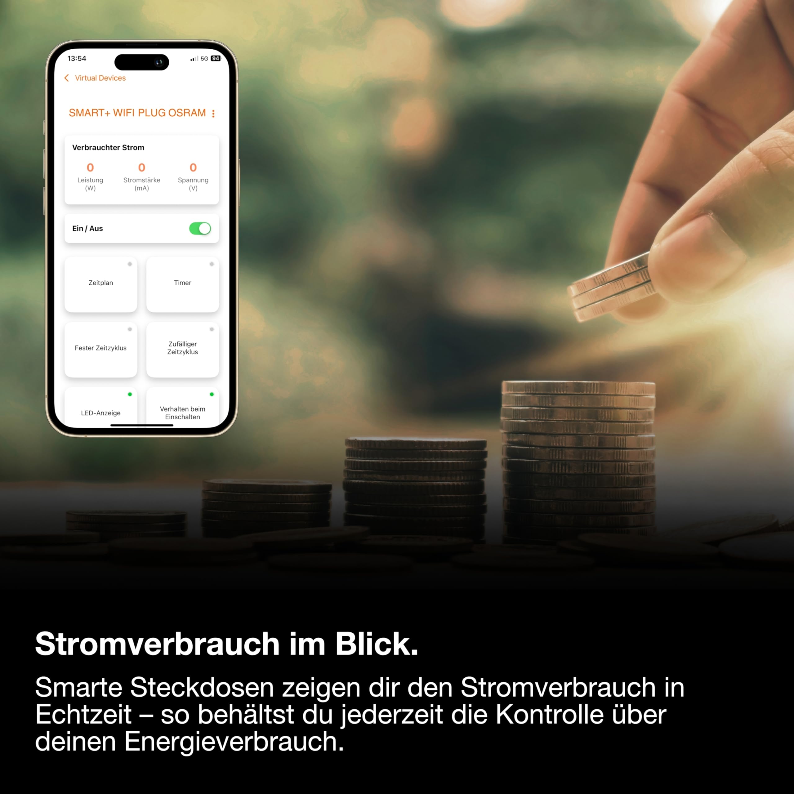 OSRAM SMART+ WiFi Steckdose Nachtlicht weiß 16A
