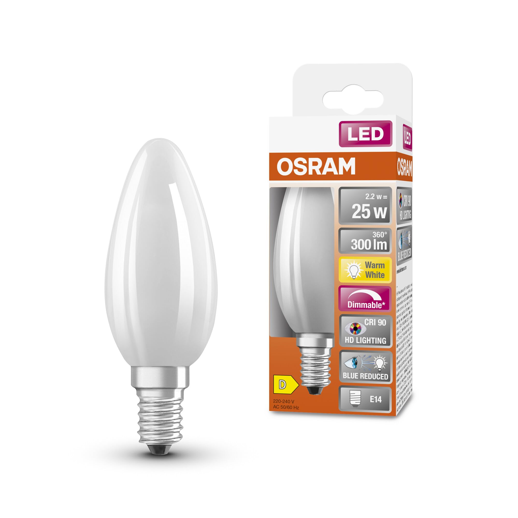 ams OSRAM SUPERSTAR+ Classic P LED E27 Tropfenform 25W warmweiß