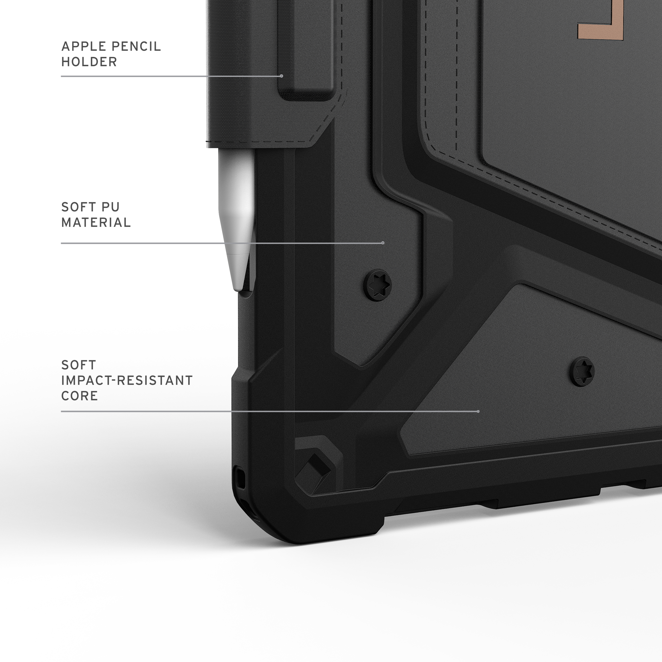 UAG Metropolis SE iPad Air 13 Hülle M2 2024 schwarz Stifthalter