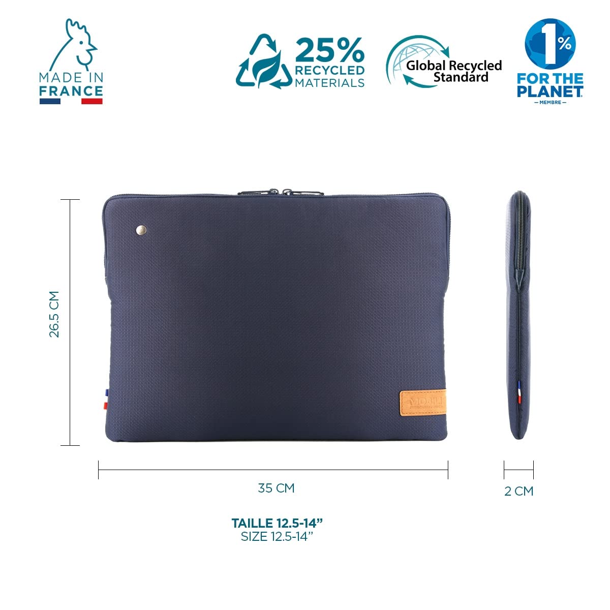 Mobilis La Frenchie Laptoptasche 14 Zoll Nachtblau