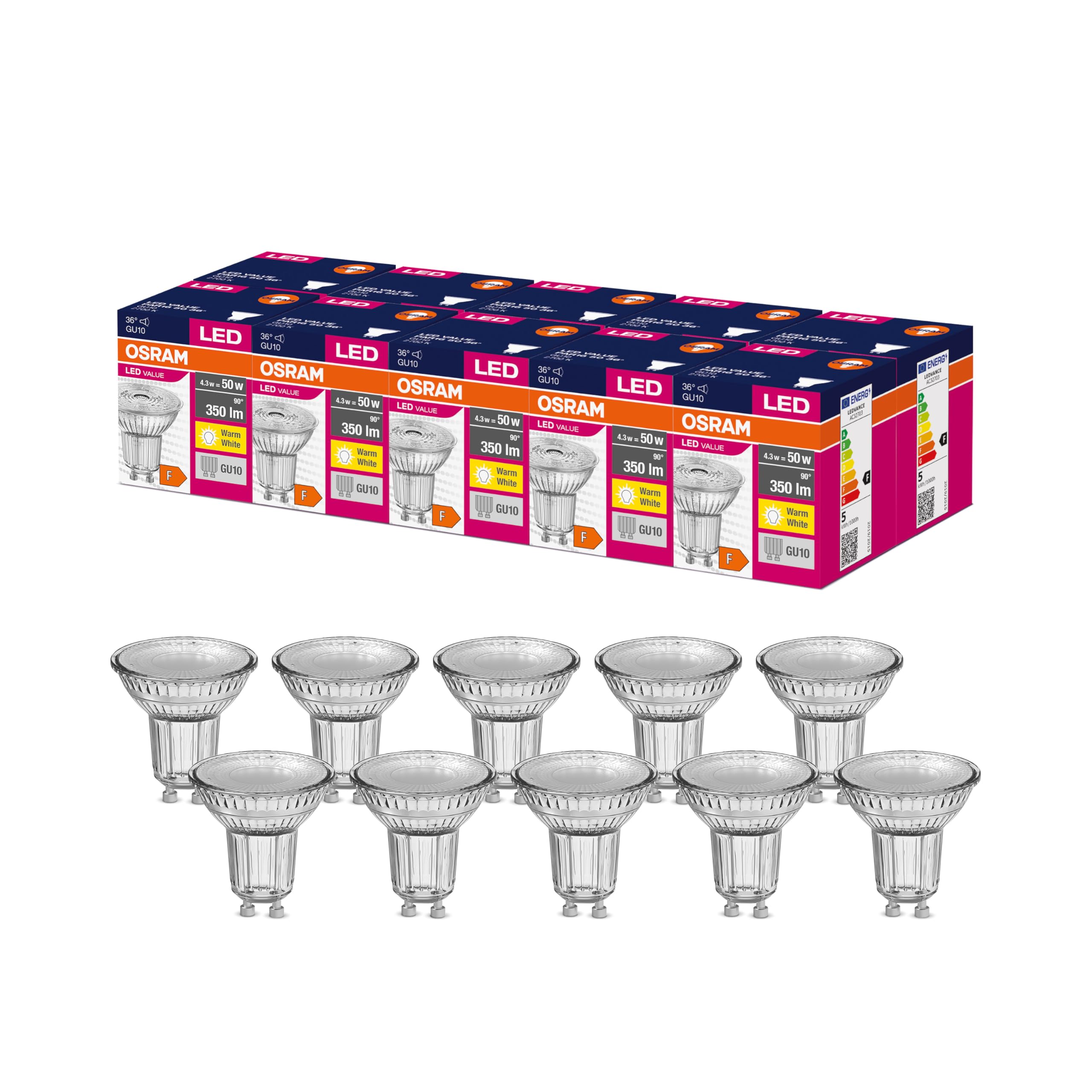 ams OSRAM SMART+ PAR16 GU10 LED 4,3W Warmweiß 10er
