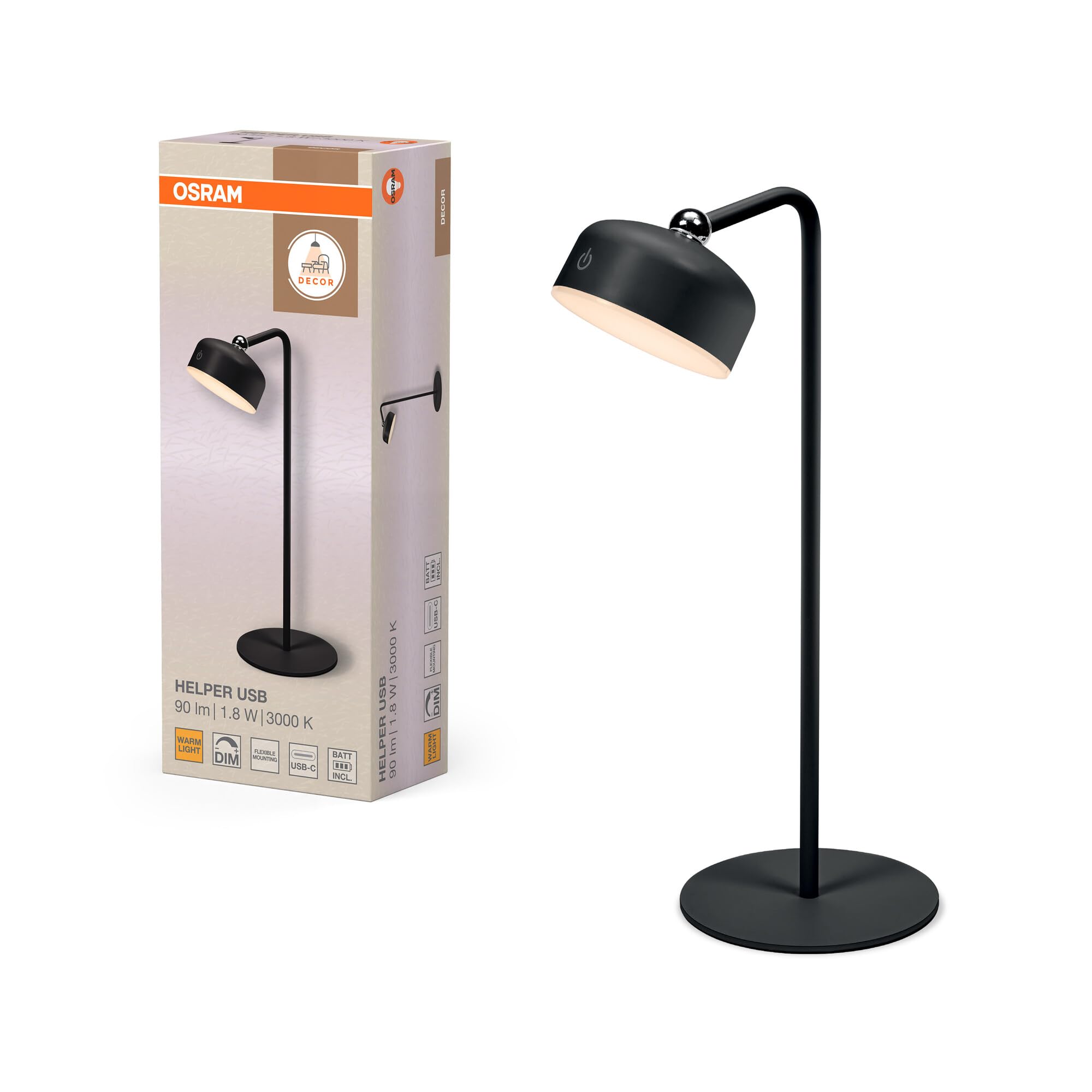 ams OSRAM SMART+ LED Leuchte Akku schwarz Touch