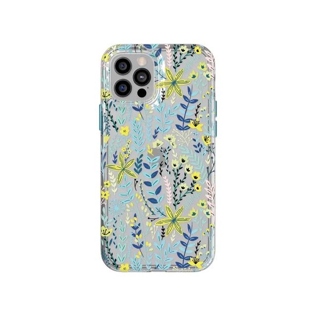 Tech21 EvoArt iPhone 12/12 Pro Hülle Pale Blue mit Blumenmuster