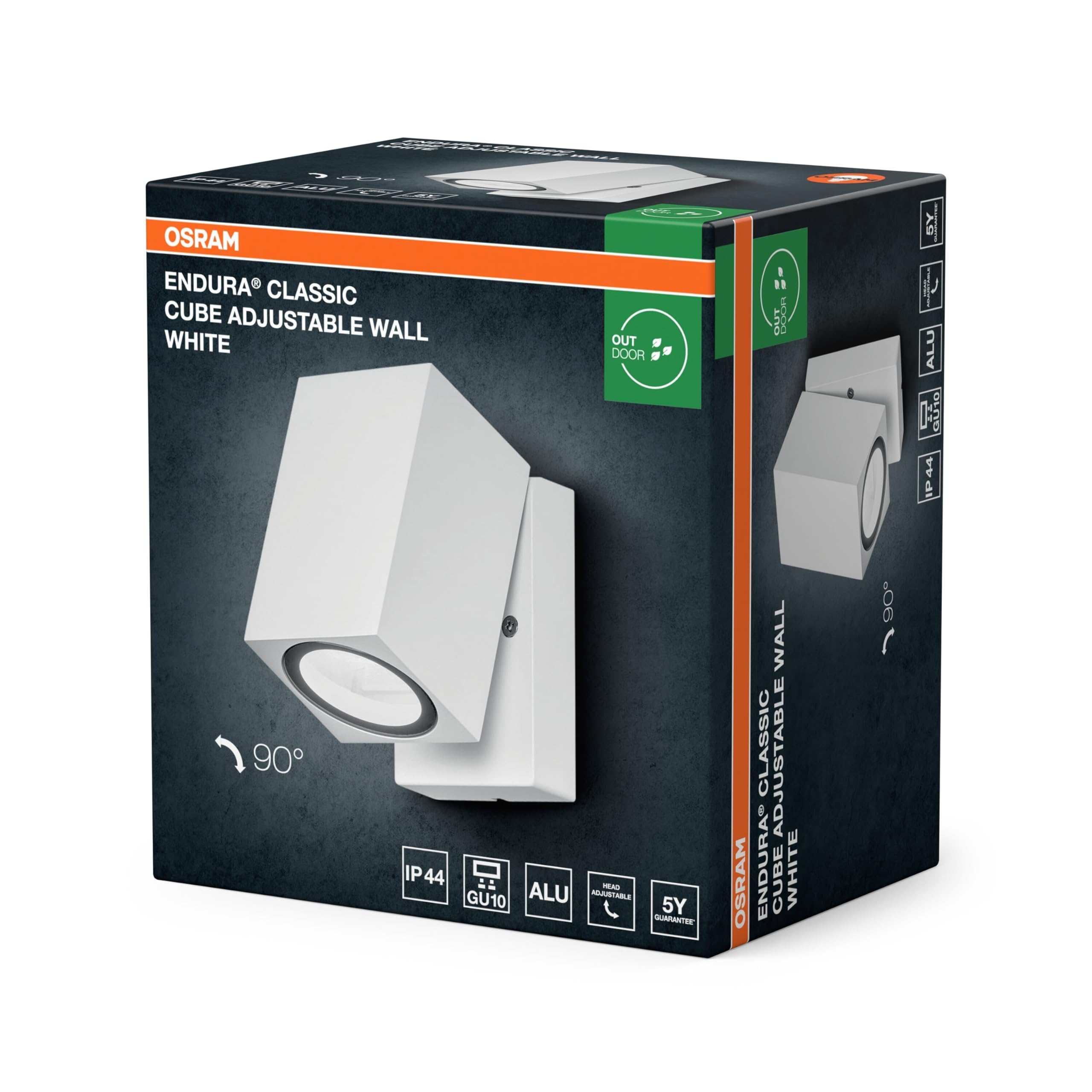 ams OSRAM ENDURA Classic Cube Außen-Wandleuchte weiß GU10