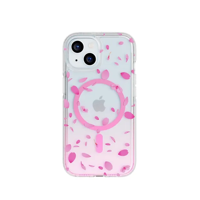Tech21 FlexQuartz iPhone 15/14/13 Hülle Cherry Blossom MagSafe