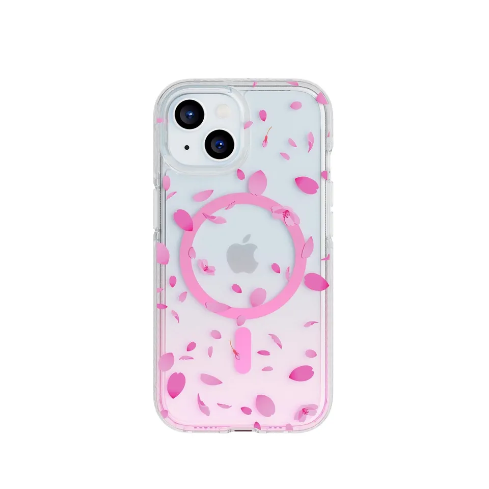 Tech21 FlexQuartz iPhone 15/14/13 Hülle Cherry Blossom MagSafe