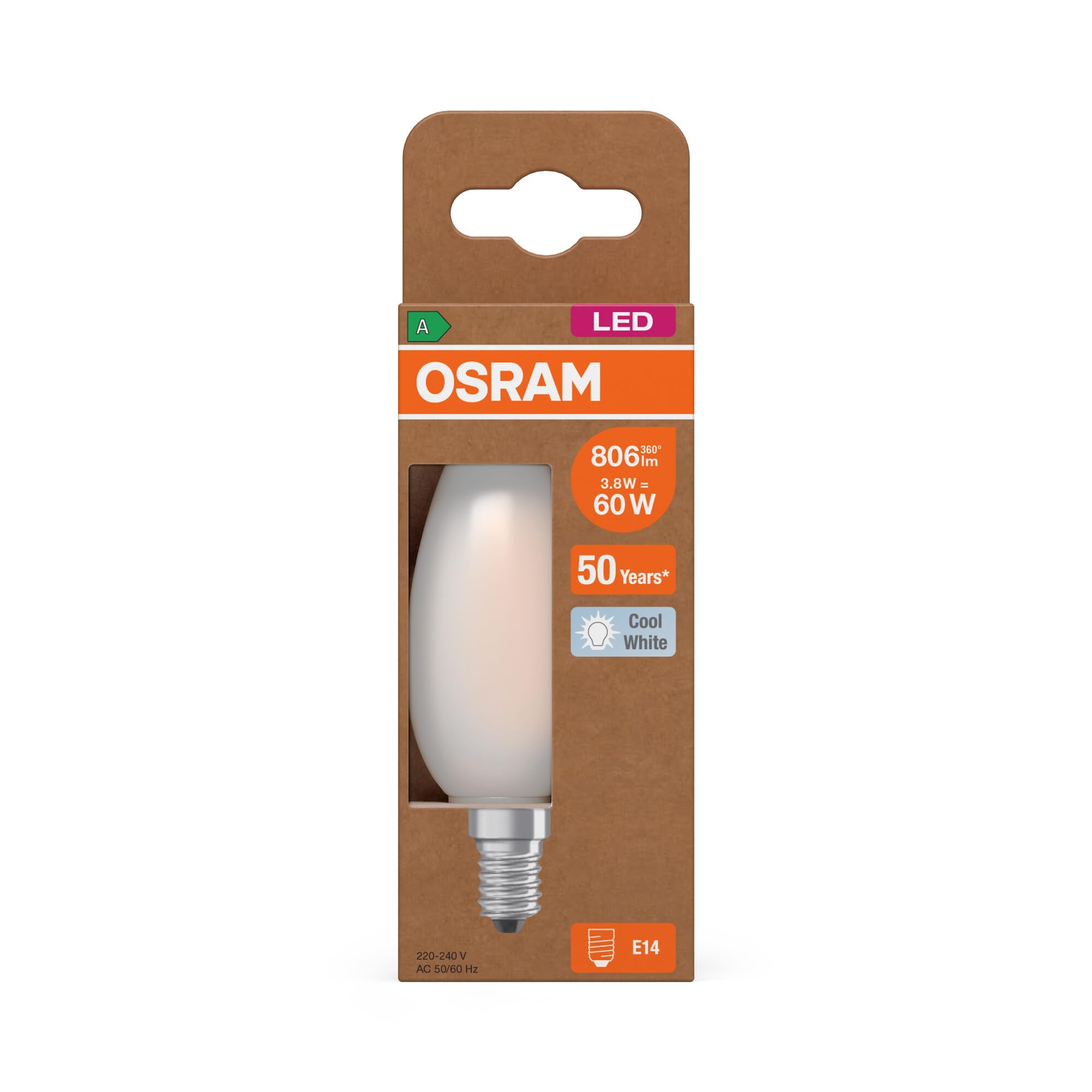 OSRAM SMART+ Classic B 60 LED-Lampe E14 Filament Matt 3,8W