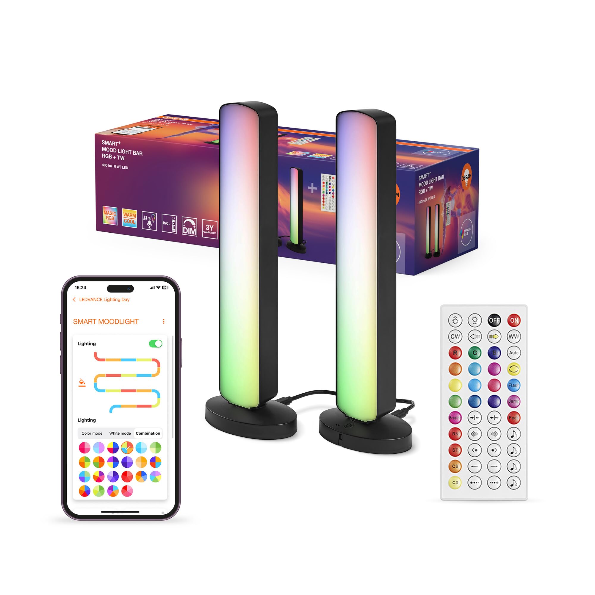 ams OSRAM SMART+ WiFi LED-Stehleuchte klein schwarz RGB dimmbar
