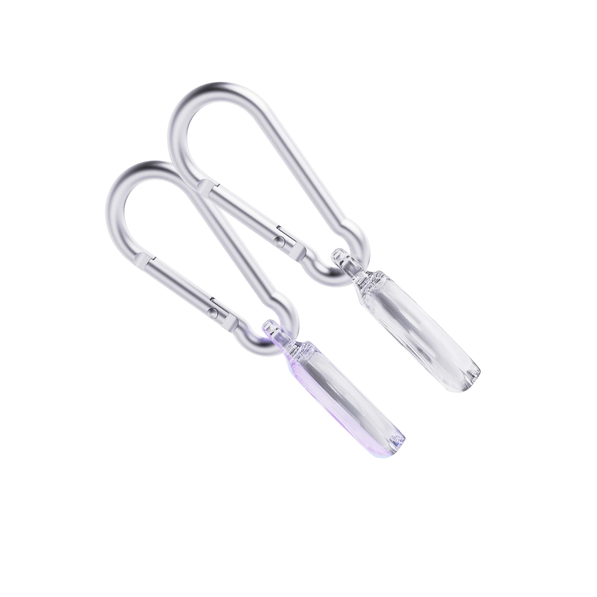 Tech21 EvoPop AirTag Hülle 2er Lila Transparent Karabiner