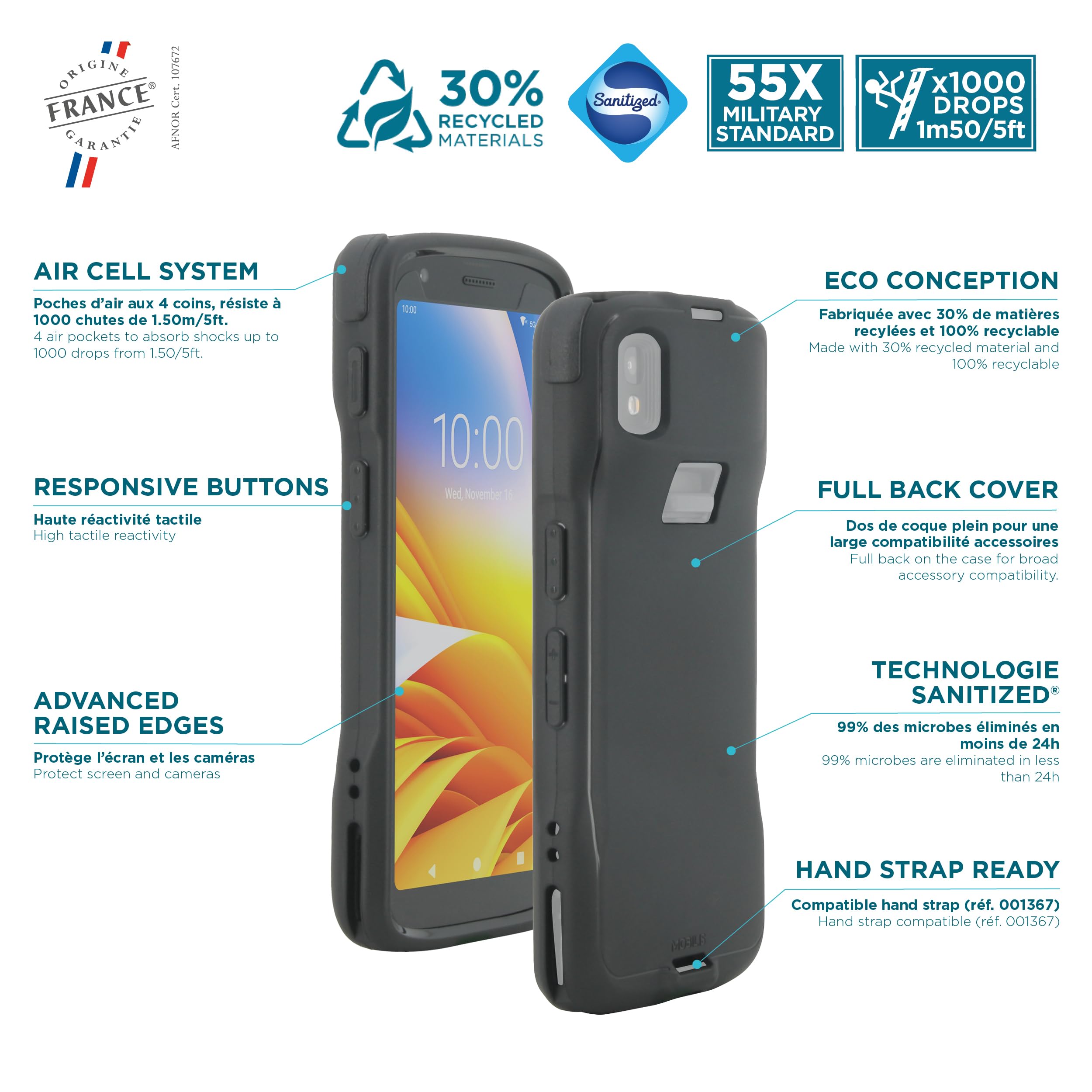 Mobilis PROTECH Zebra TC22 TC27 Schutzhülle stoßfest