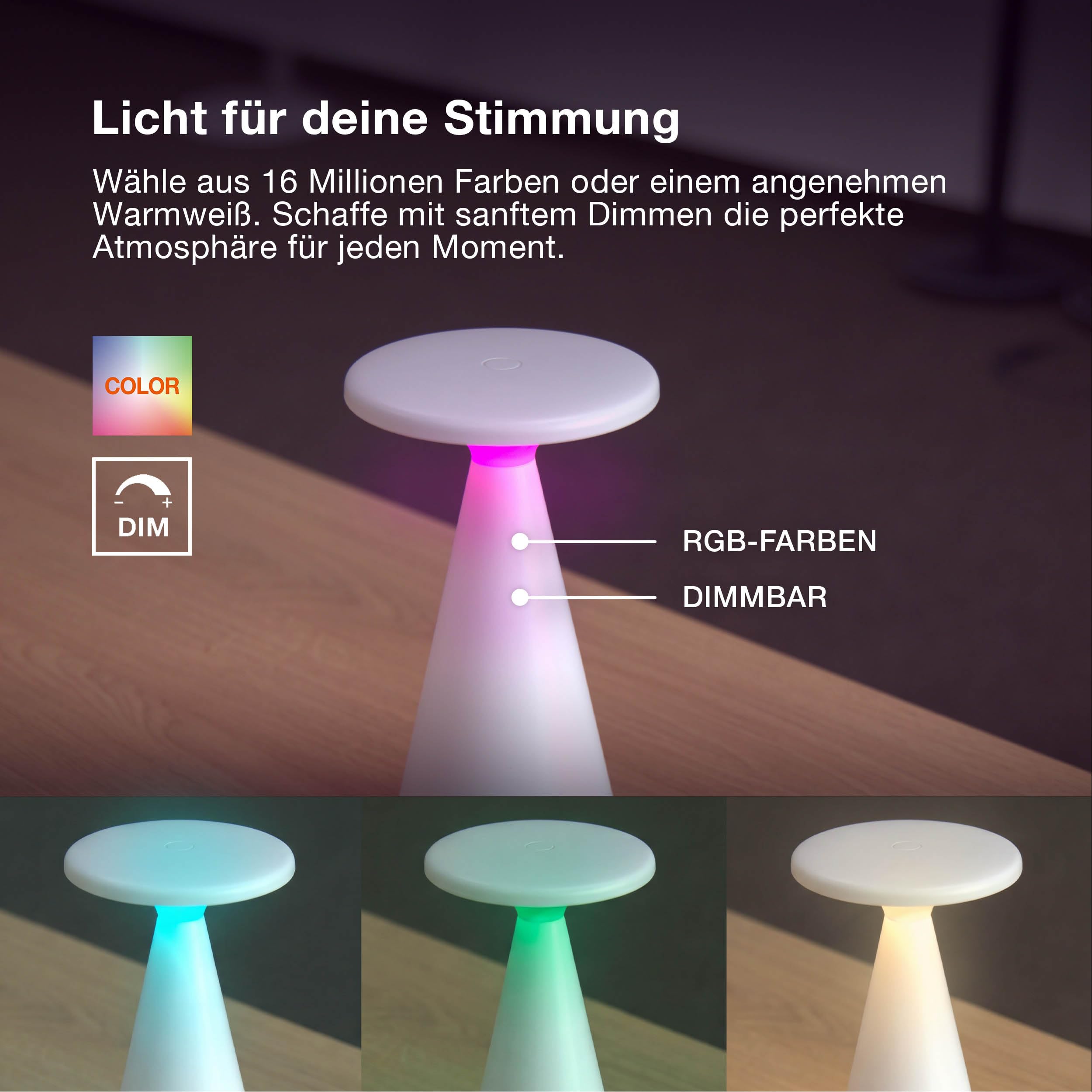ams OSRAM SMART+ Bluetooth Tischleuchte Weiß dimmbar IP44
