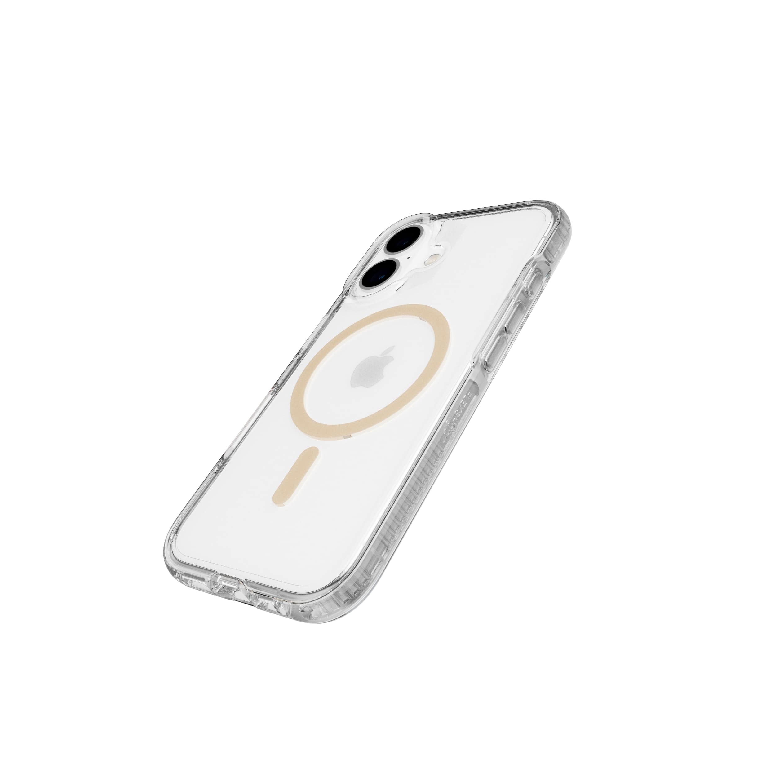 Tech21 FlexQuartz iPhone 16 Hülle Gold MagSafe klar