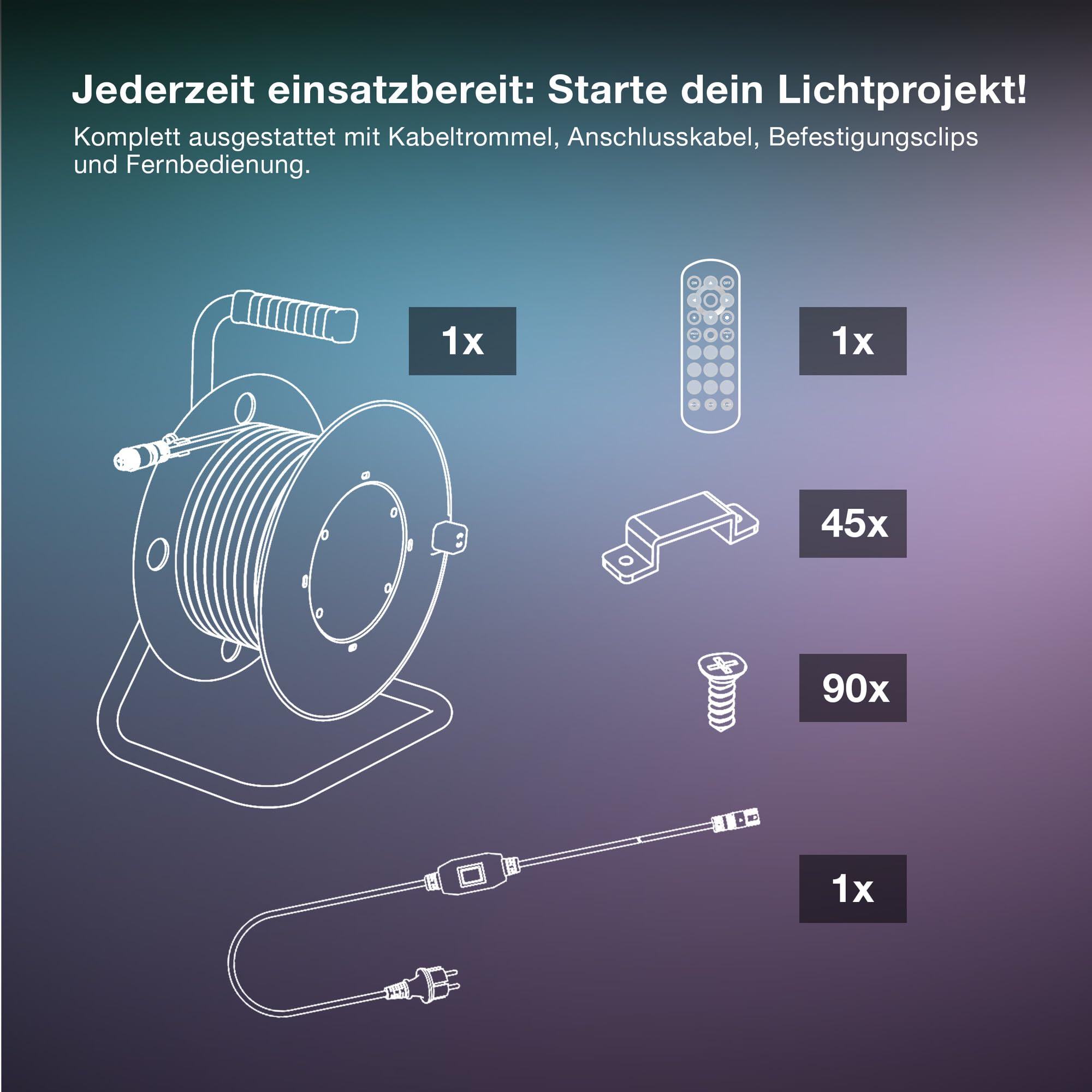 OSRAM Outdoor Flex RGB LED-Streifen 15m IP65 Fernbedienung