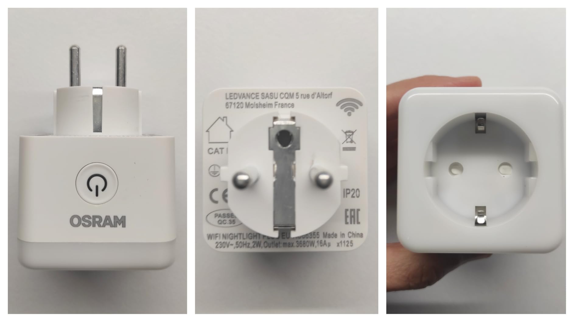 OSRAM SMART+ WiFi Steckdose Nachtlicht weiß 16A