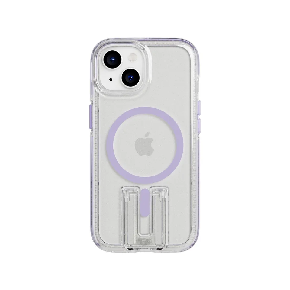 Tech21 EvoCrystal Kick iPhone 15/14/13 Hülle Clear Lilac
