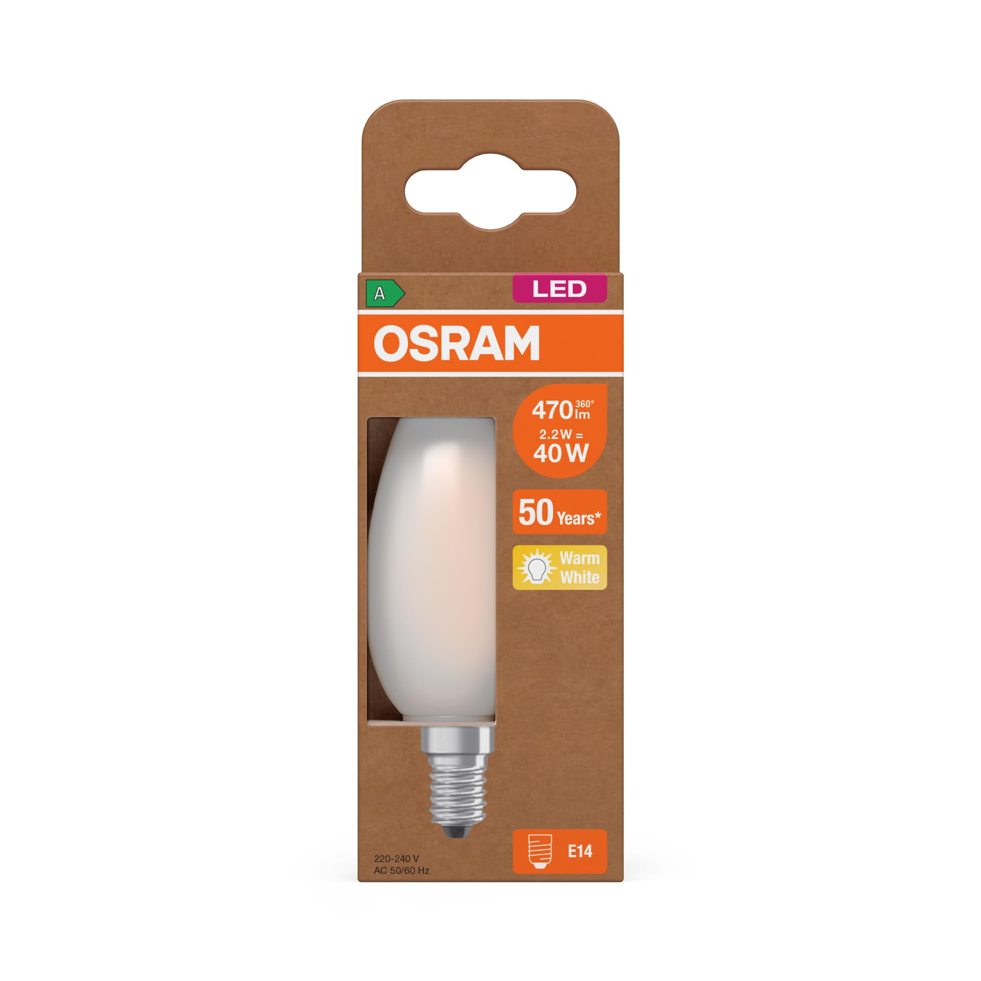ams OSRAM SMART+ LED Classic B40 Filament E14 2,2W Matt