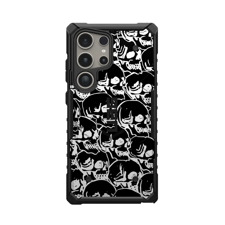 UAG Pathfinder Galaxy S26 Ultra Hülle Block 03 Black Skulls