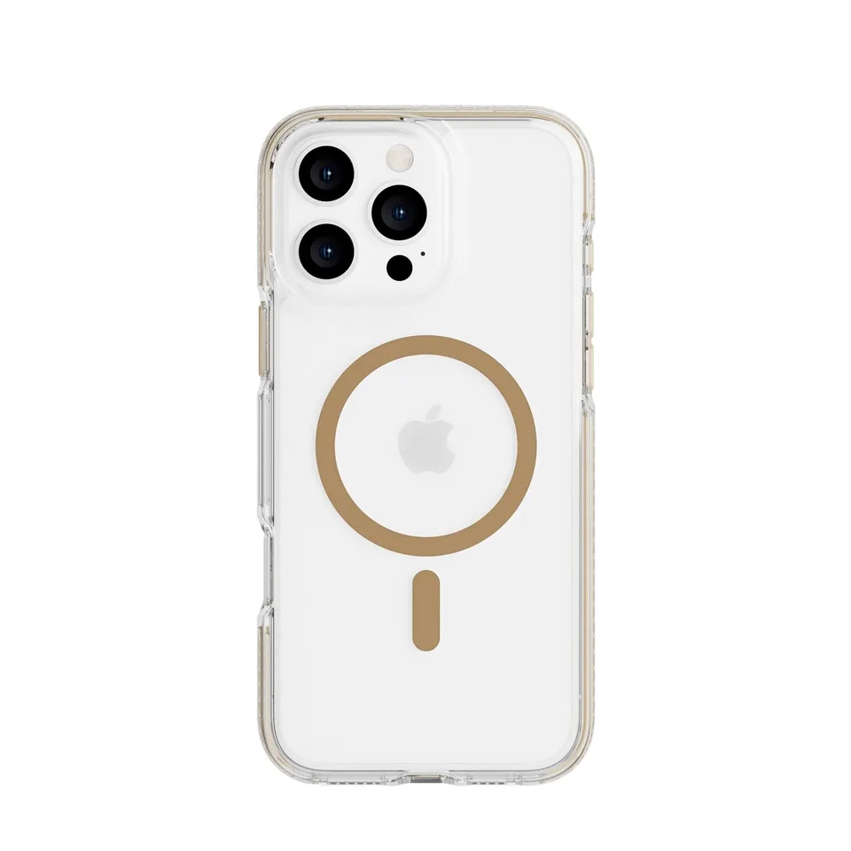 Tech21 EvoCrystal iPhone 16 Pro Max Handyhülle Gold klar MagSafe