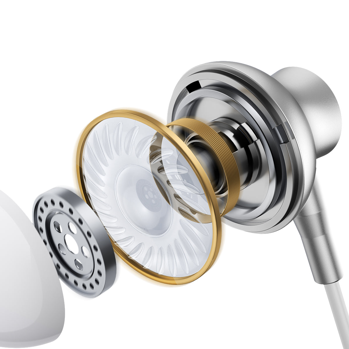 JOYROOM JR-EC07 USB-C Kopfhörer Weiß Halb In-Ear Kabel