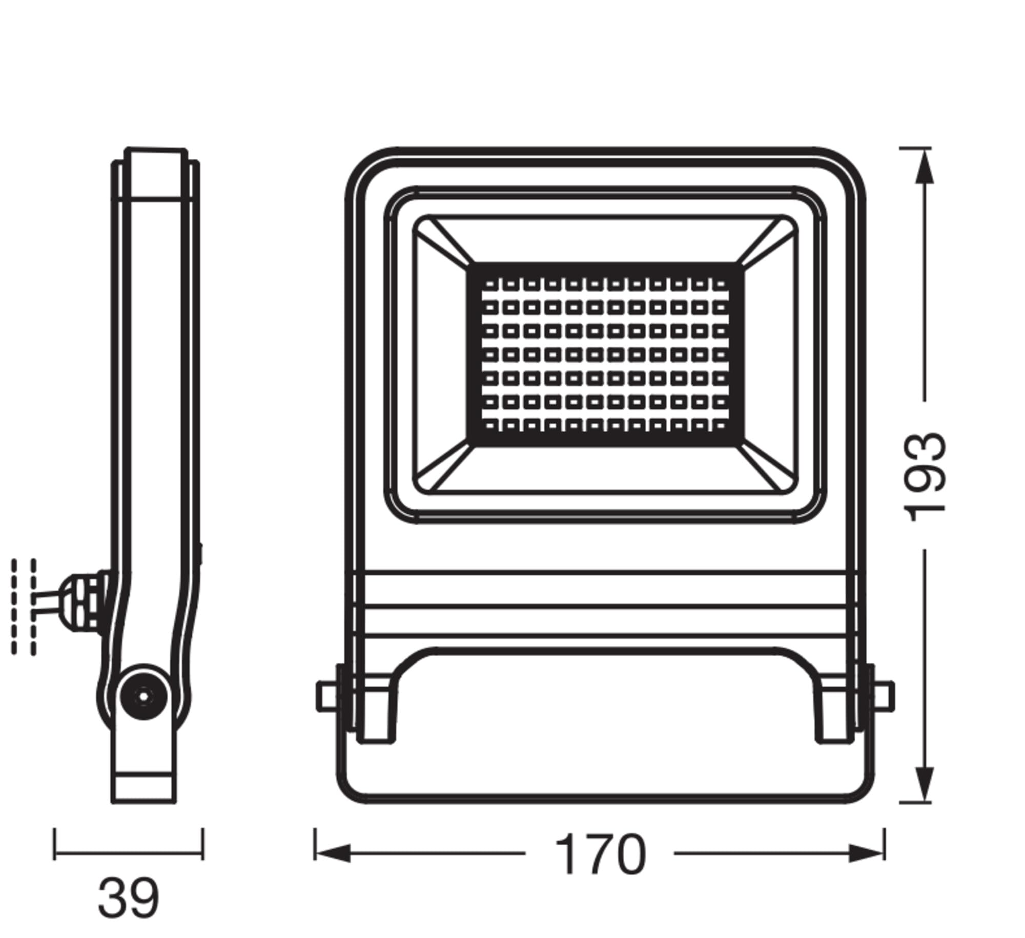 ams OSRAM Endura Flood 50W LED-Fluter 4000K grau