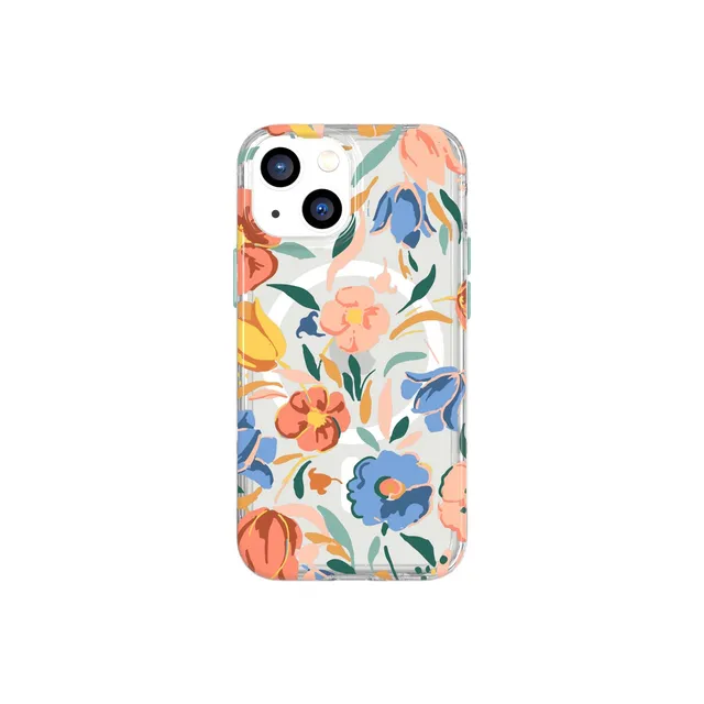 Tech21 EvoArt iPhone 13 Mini Hülle Peach Tulip MagSafe