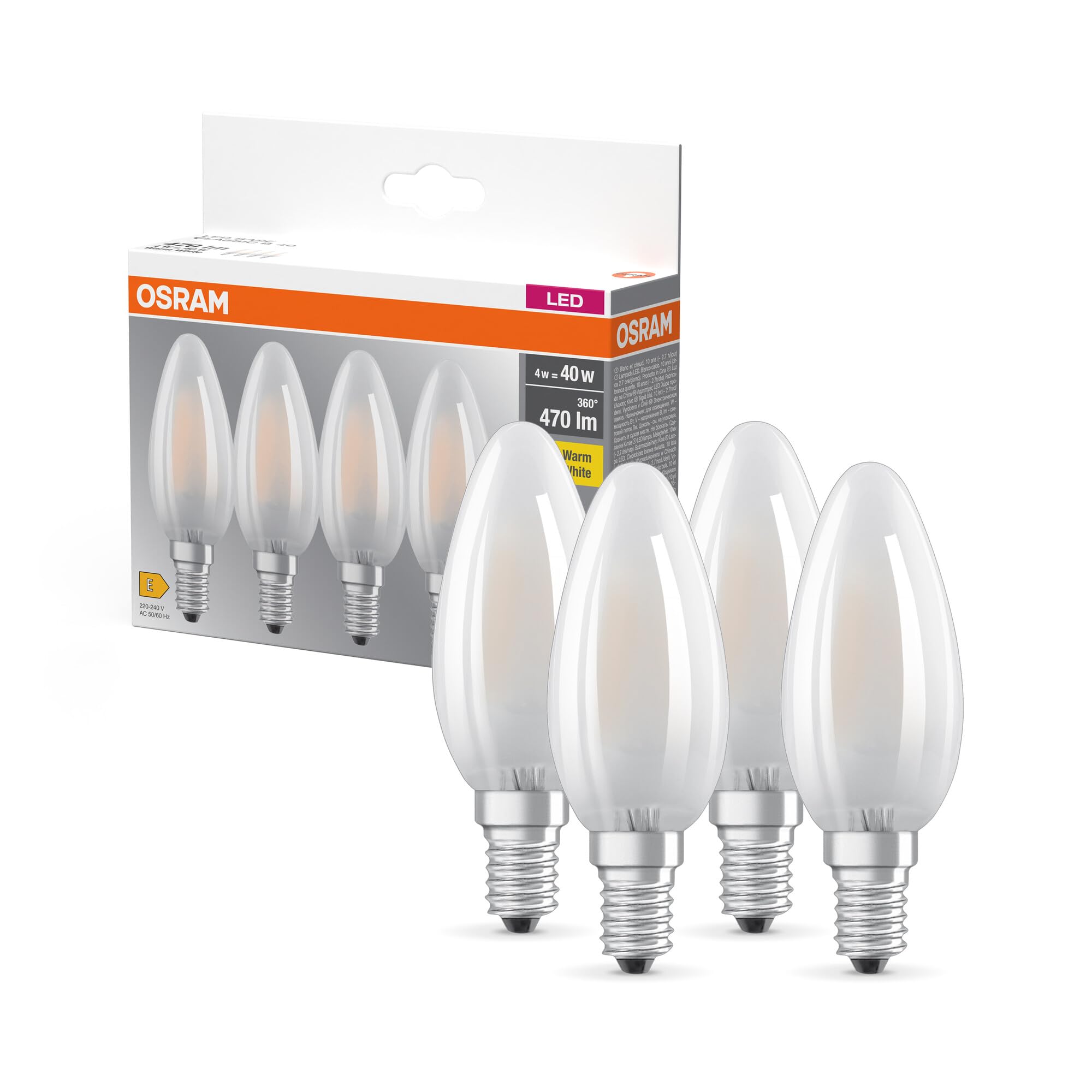 ams OSRAM SMART+ Base Classic P40 E14 Lampe Warmweiß